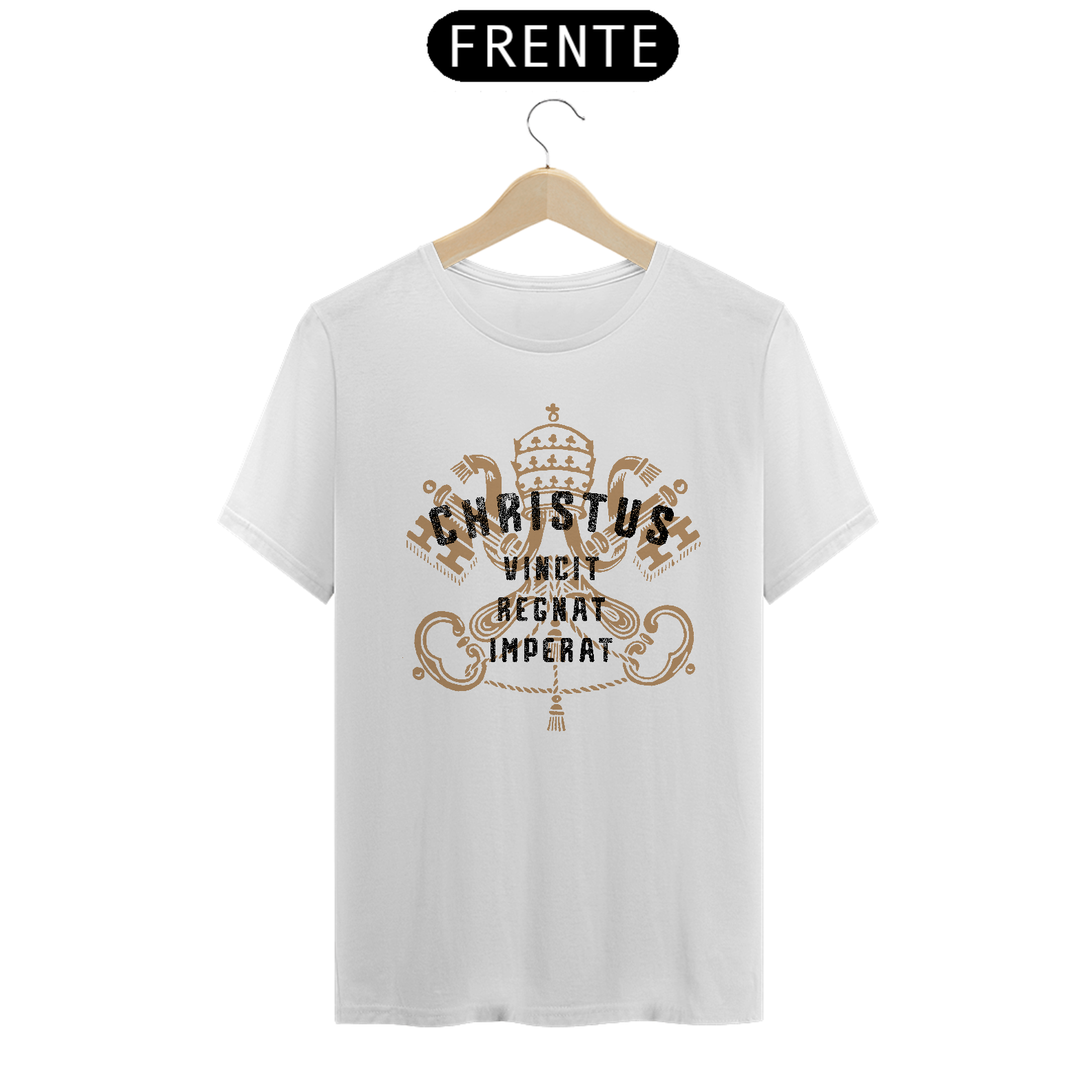 Nome do produto: Camiseta Basic Cristo Vence, Reina, Governa