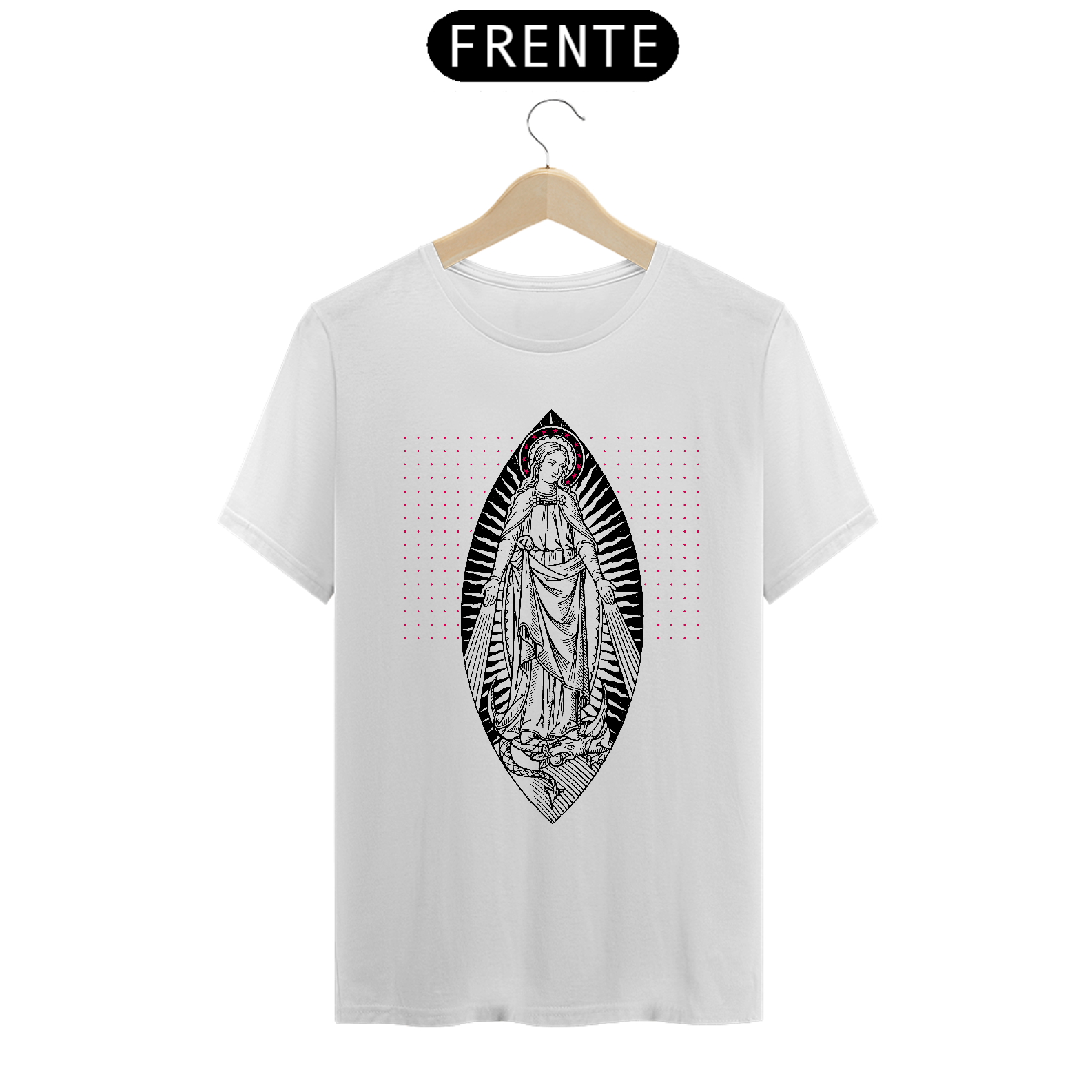 Nome do produto: Camiseta Basic Nossa Senhora das Graças Tons Claros