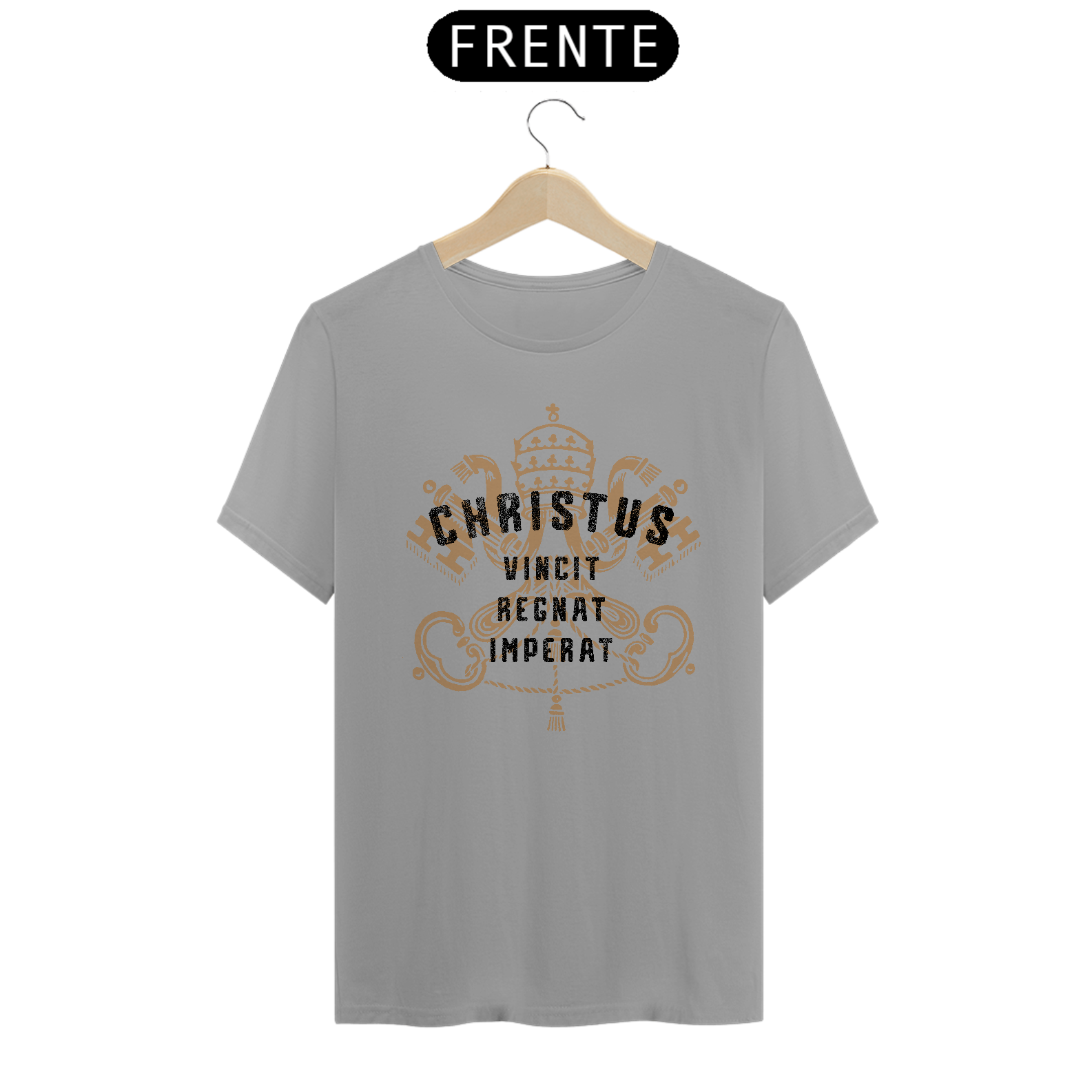 Nome do produto: Camiseta Clássica Cristo Vence, Reina, Governa