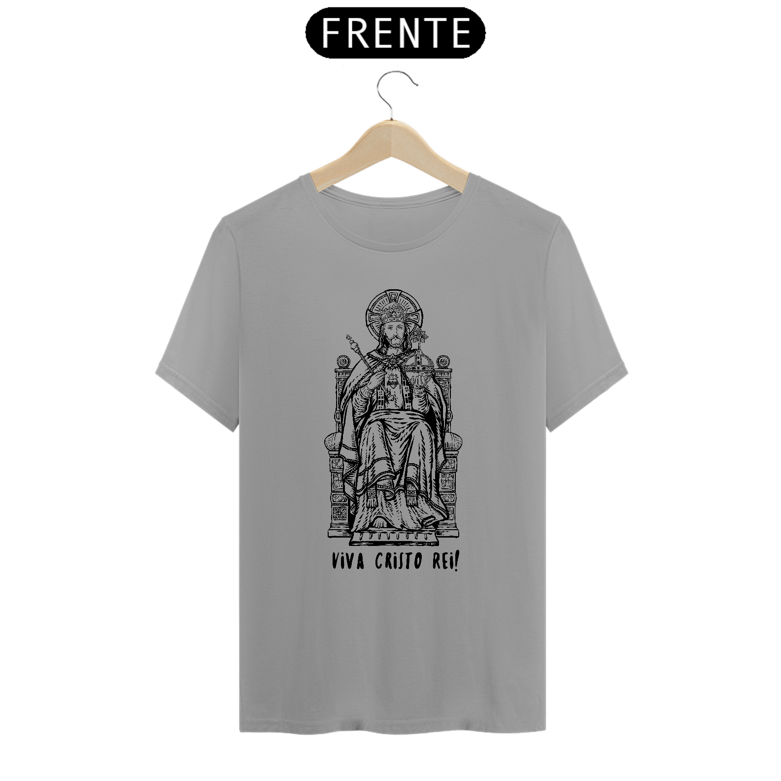 Nome do produto: Camiseta Clássica Viva Cristo Rei!