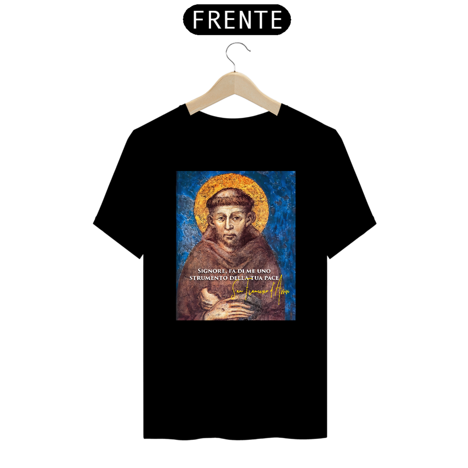 Nome do produto: Camiseta Premium São Francisco de Assis Afresco