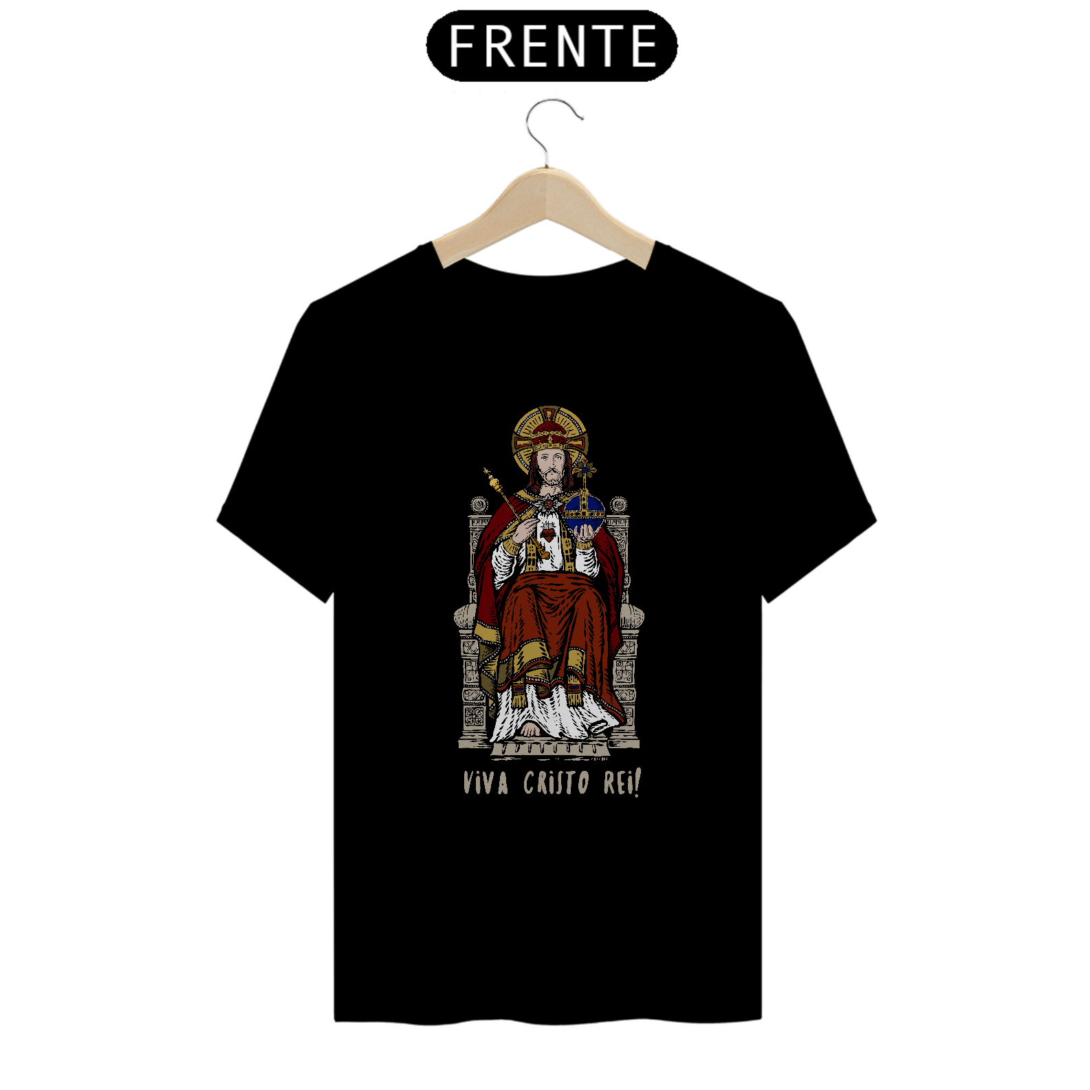 Nome do produto: Camiseta Clássica Viva Cristo Rei! Colorida