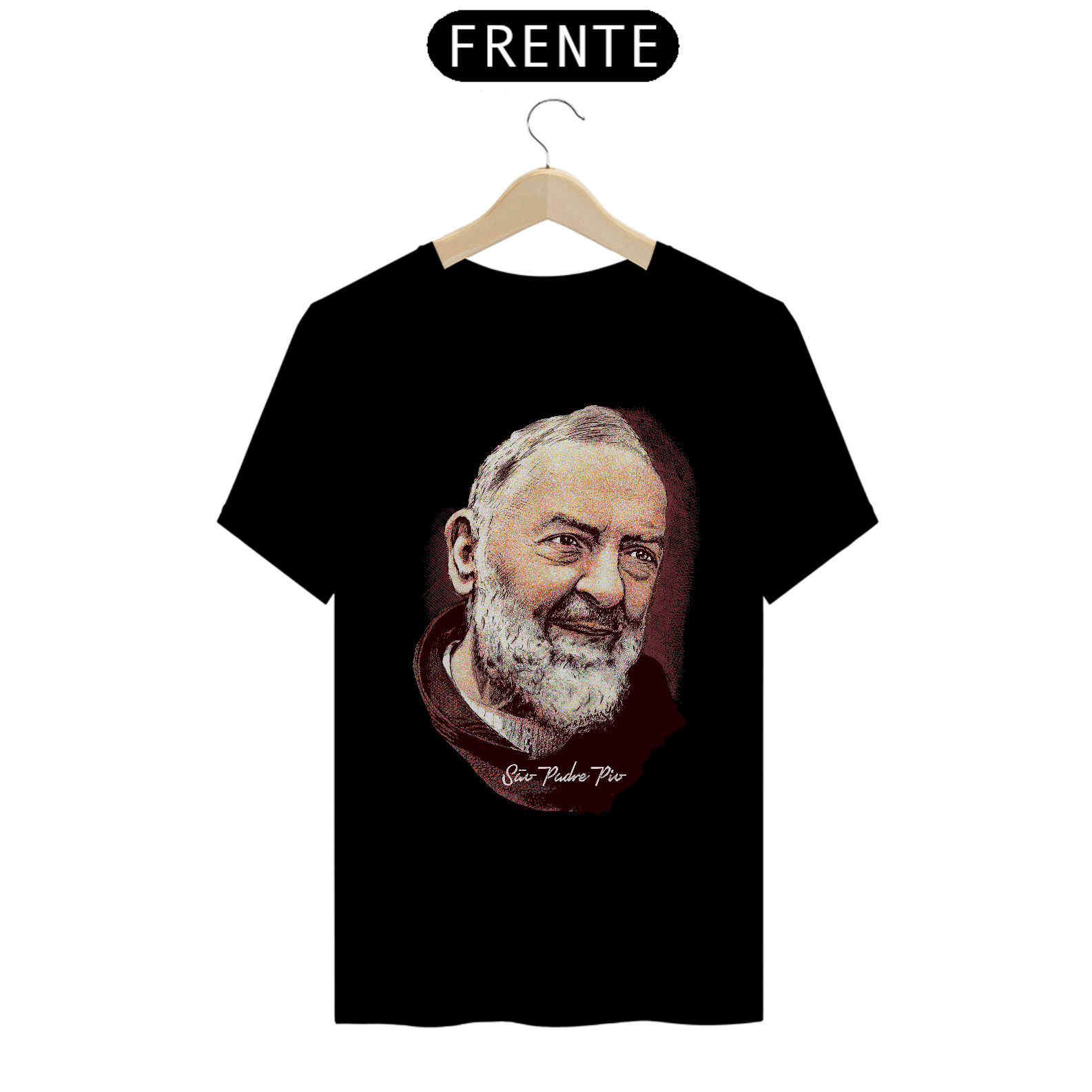 Nome do produto: Camiseta Clássica São Padre Pio de Pietrelcina