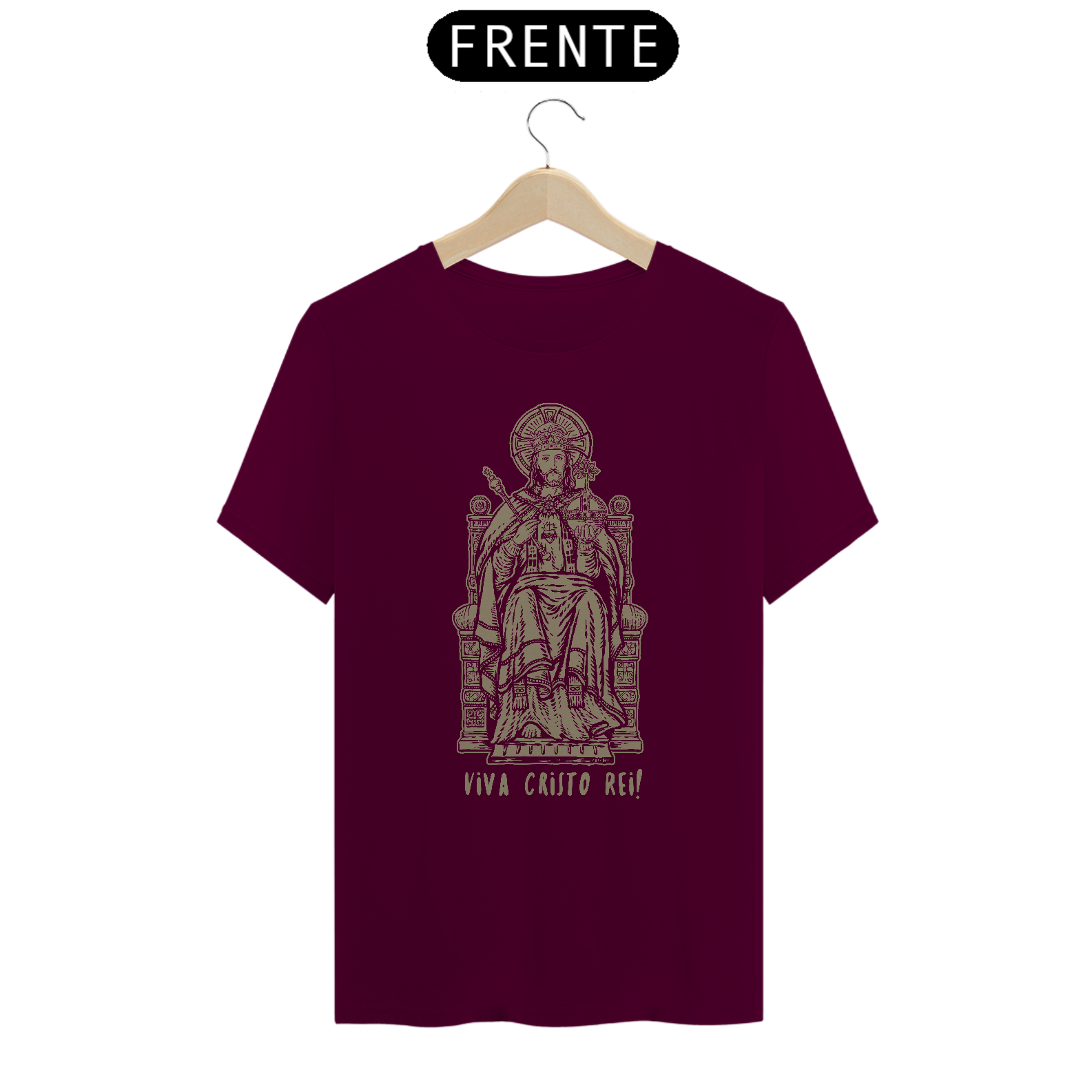 Nome do produto: Camiseta Basic Viva Cristo Rei! Ouro