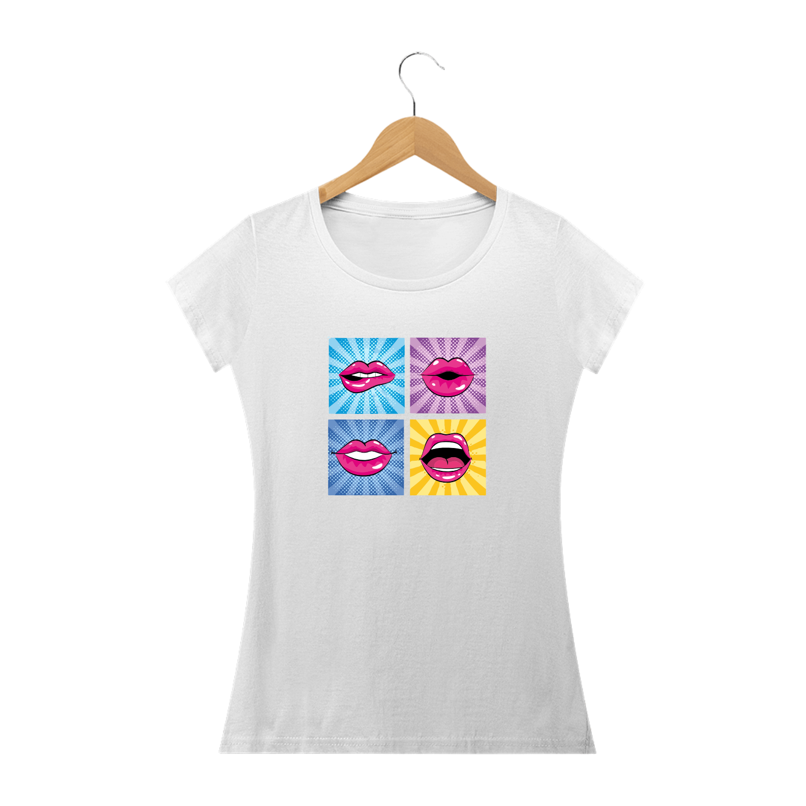 Nome do produto: BOCAS POP ART - Camiseta Personalizada com Estampa Pop Art