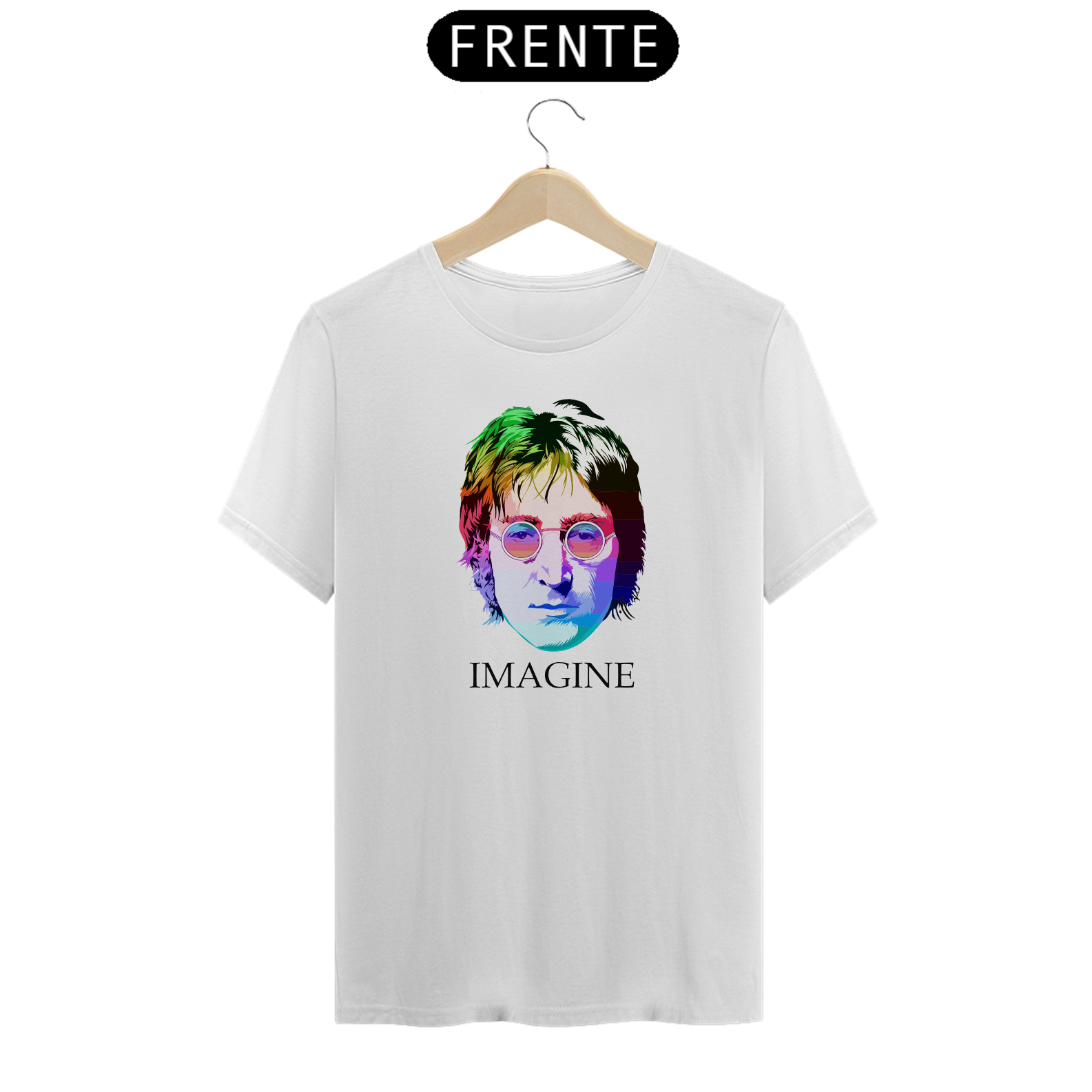 Nome do produto: JOHN LENON IMAGINE - Camiseta Personalizada com Estampa de Rock