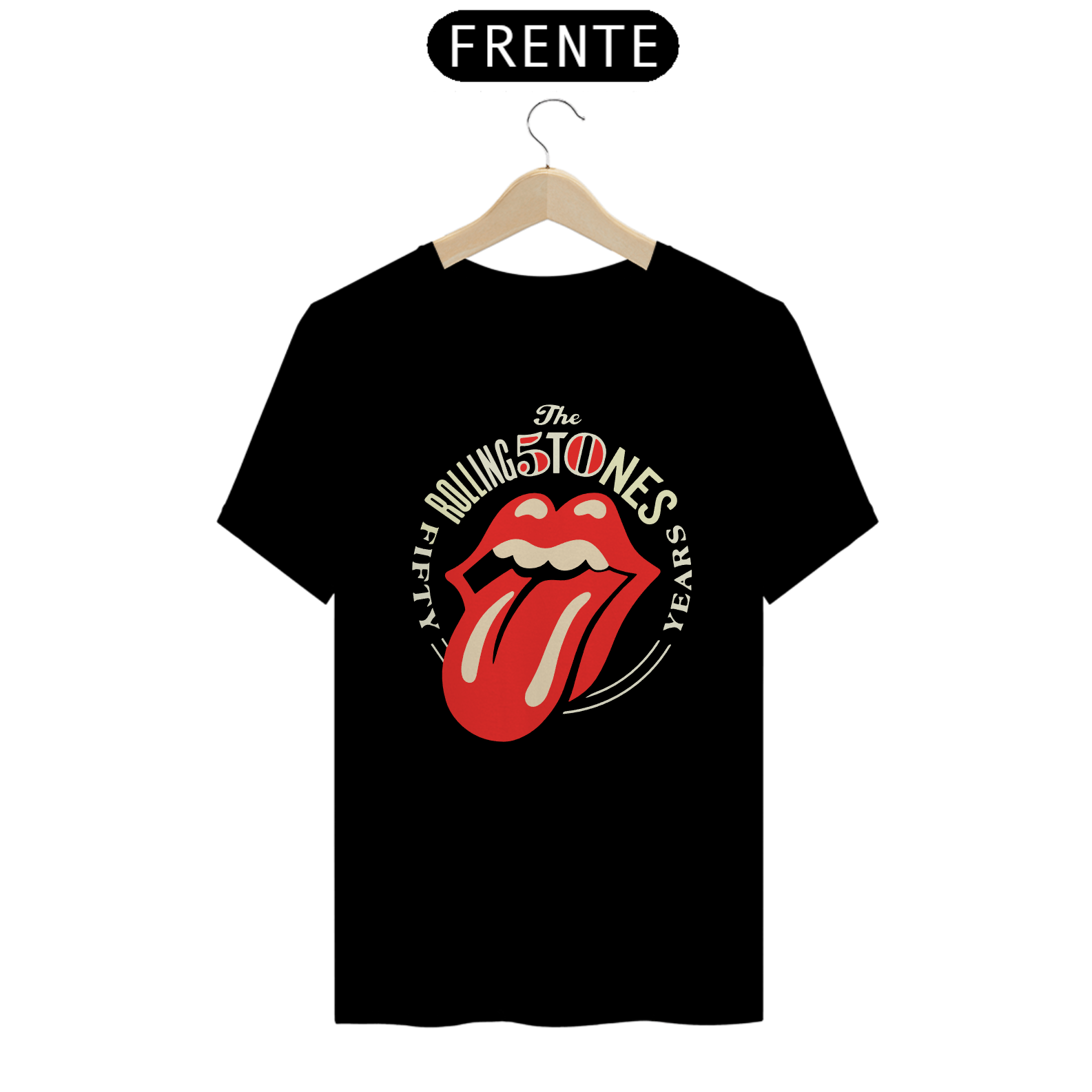 Nome do produto: Camiseta Personalizada Estampa ROLLING STONES 50 YEARS