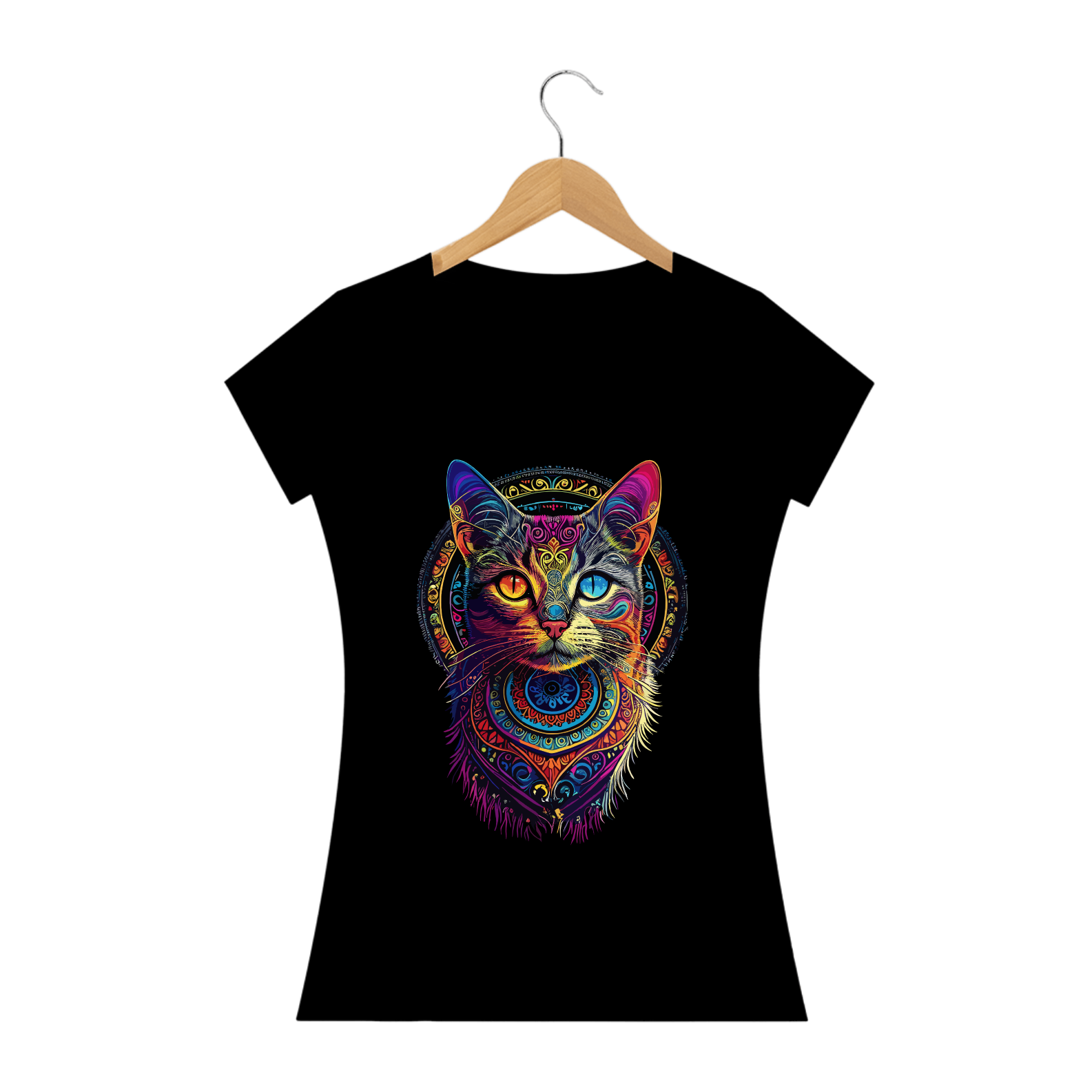 Nome do produto: GATO INDIANO - Camiseta Personalizada com Estampa Zen