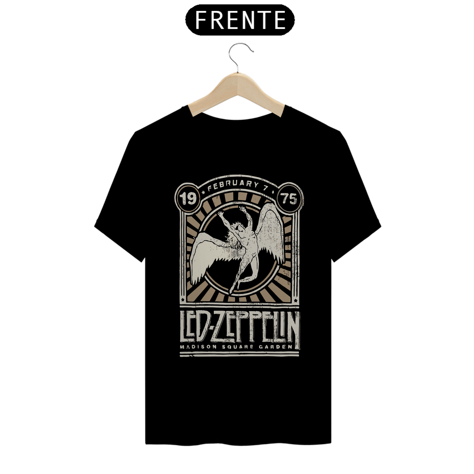 Nome do produto: LED ZEPPELIN MADSON SQUARE 1975 - Camiseta Personalizada com Estampa de Banda