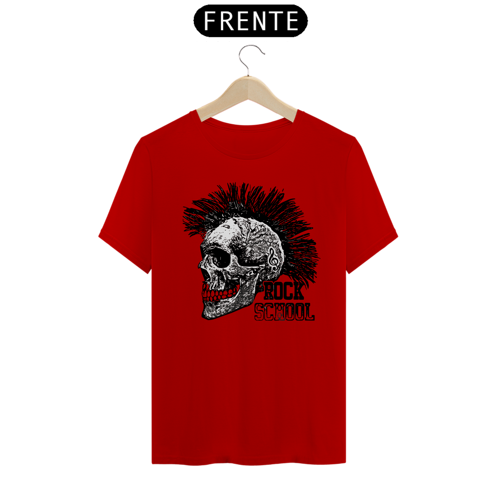 Nome do produto: Camiseta Personalizada Estampa CAVEIRA ROCK SCHOOL