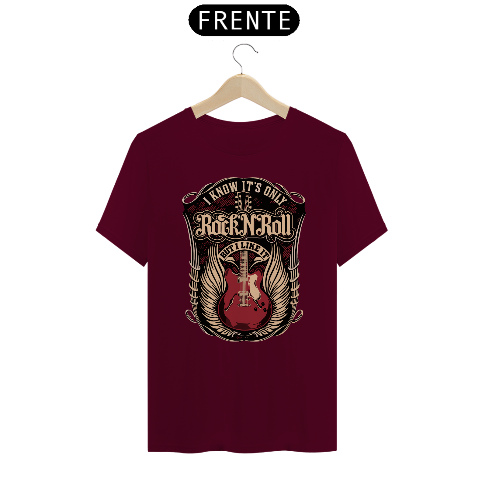 Nome do produto: R\'N\'R ACOUSTIC GUITAR - Camiseta Personalizada com Estampa de Rock