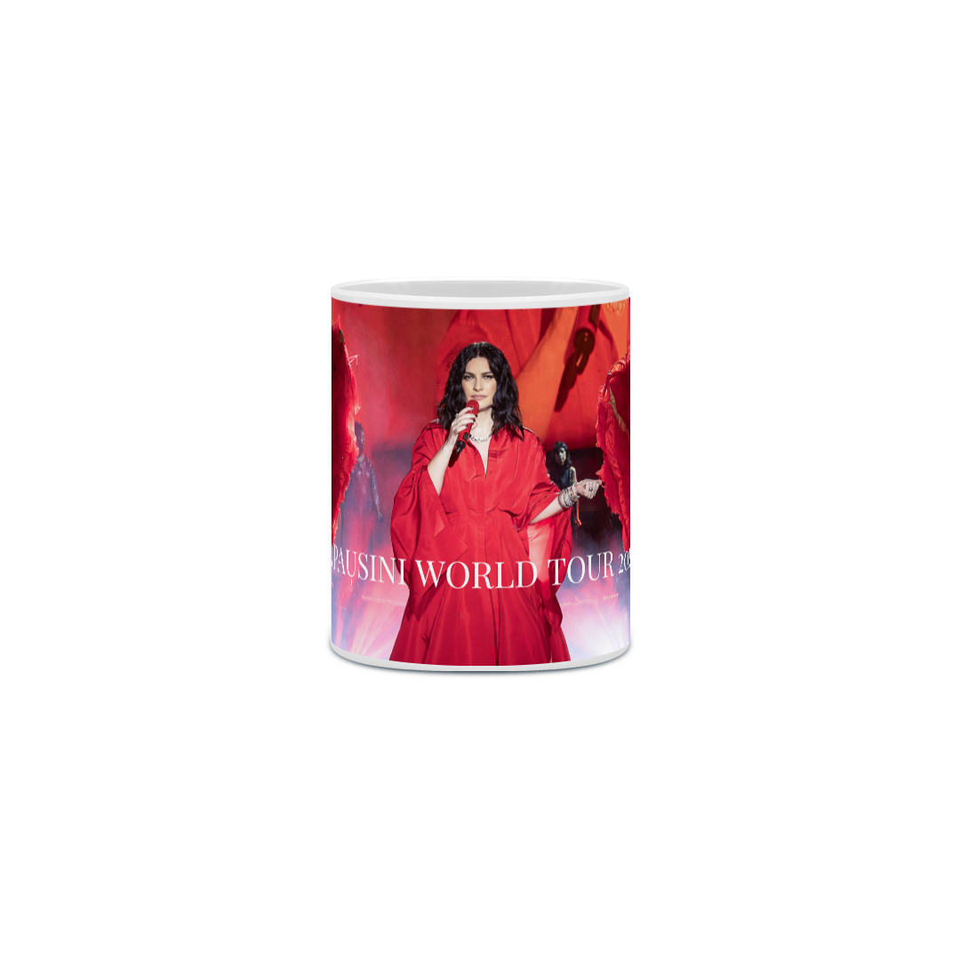 Nome do produto: Caneca Laura Pausini World Tour 2023/2024 - Vermelha