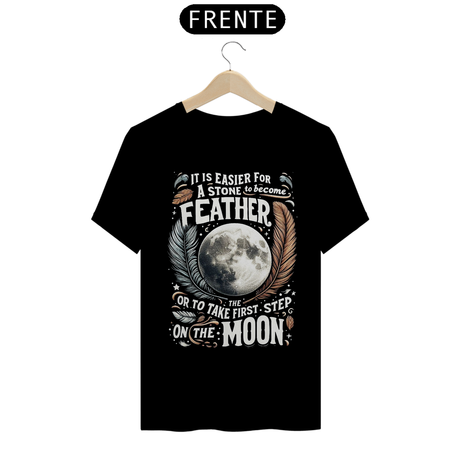 Nome do produto: Camiseta Unissex Il Primo Passo Sulla Luna em Inglês
