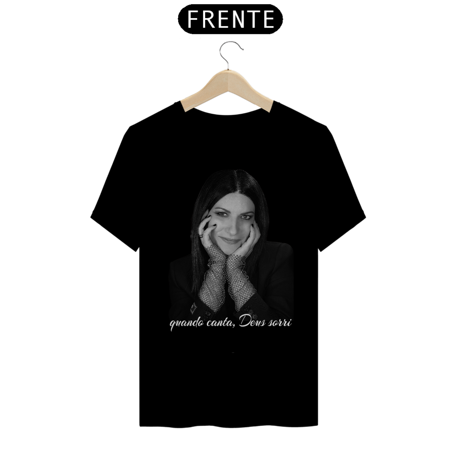 Nome do produto: Camiseta Unissex Laura Pausini - Quando canta Deus sorri