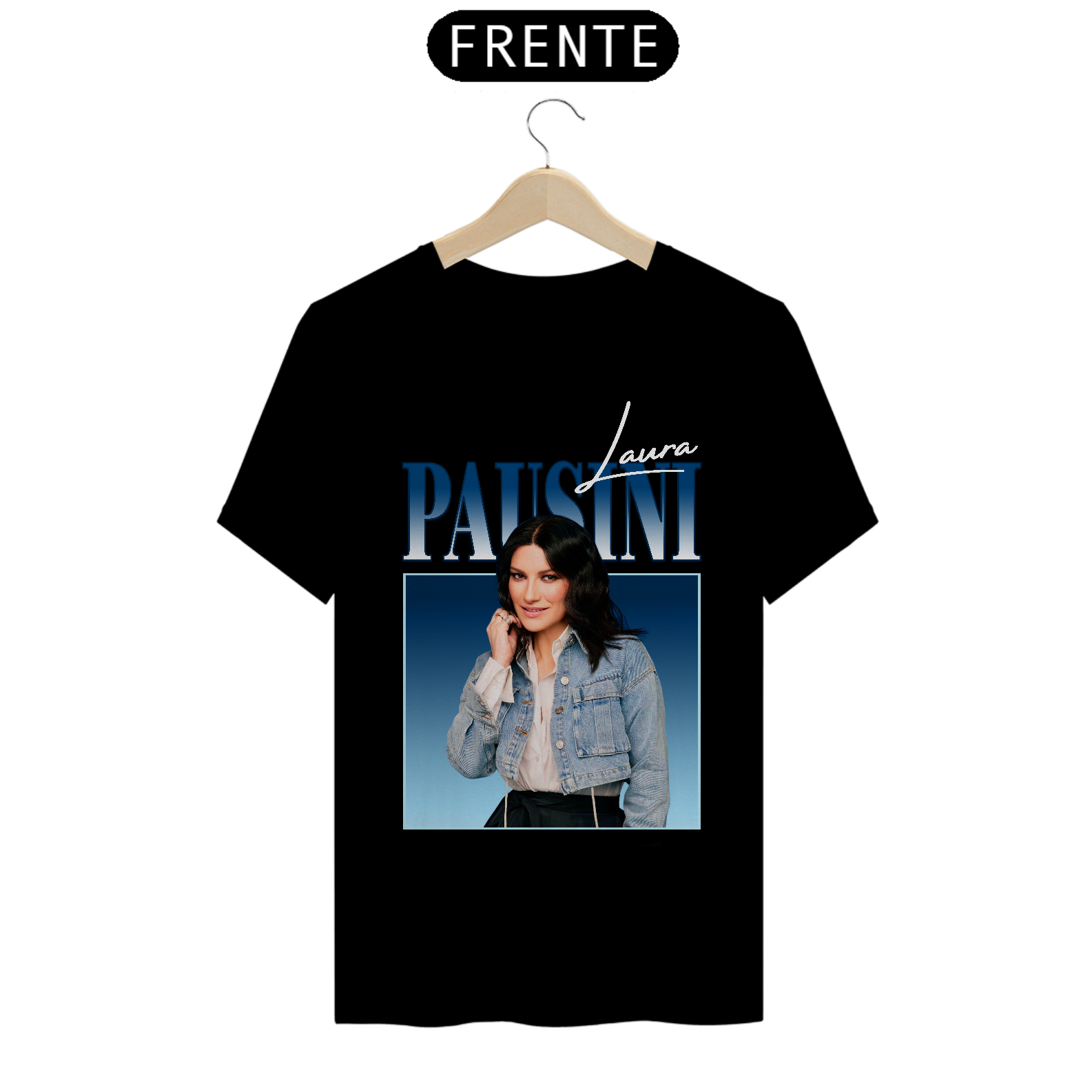 Nome do produto: Camiseta Unissex Laura Pausini Azul - escura