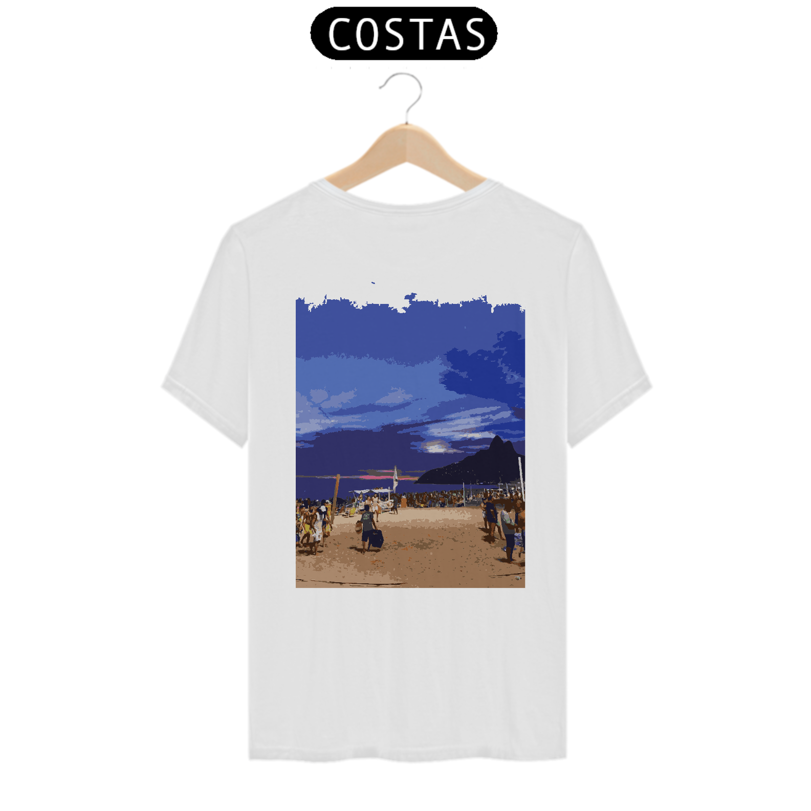 Nome do produto: Camiseta Praia de Ipanema Morro dois Irmãos - Linha Quality