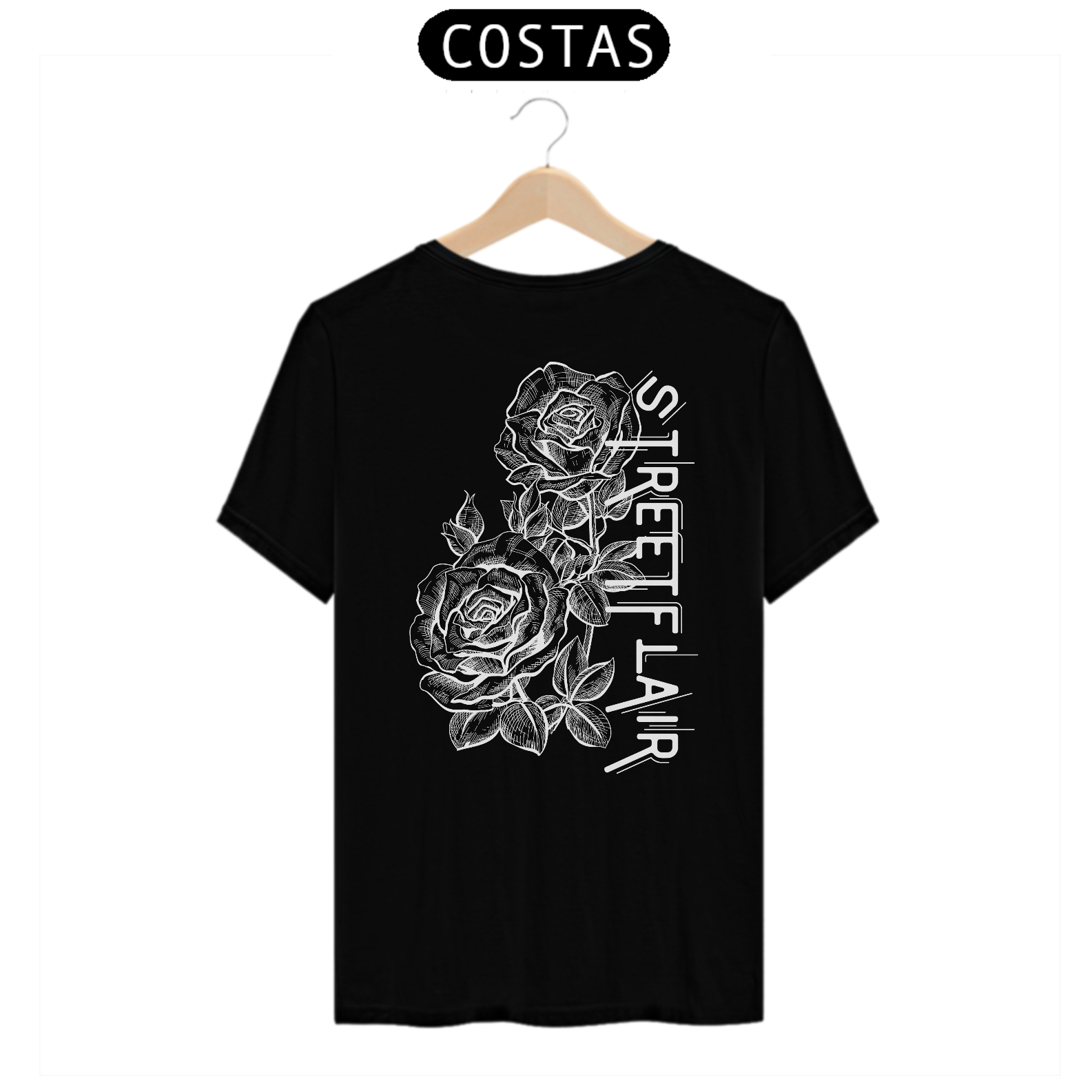 Nome do produto: Camiseta Street Flair Rose (Estampa Branca) - Linha Quality
