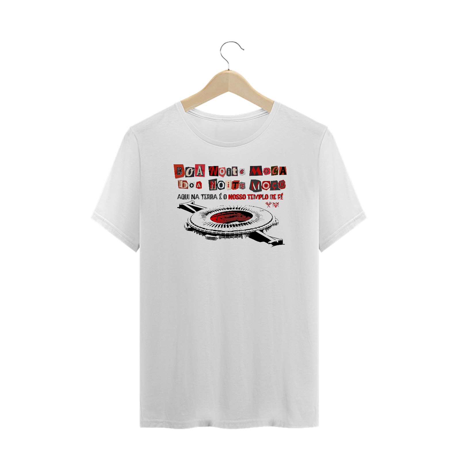 Nome do produto: Nosso Templo de Fé - Plus Size - Branca Cinza