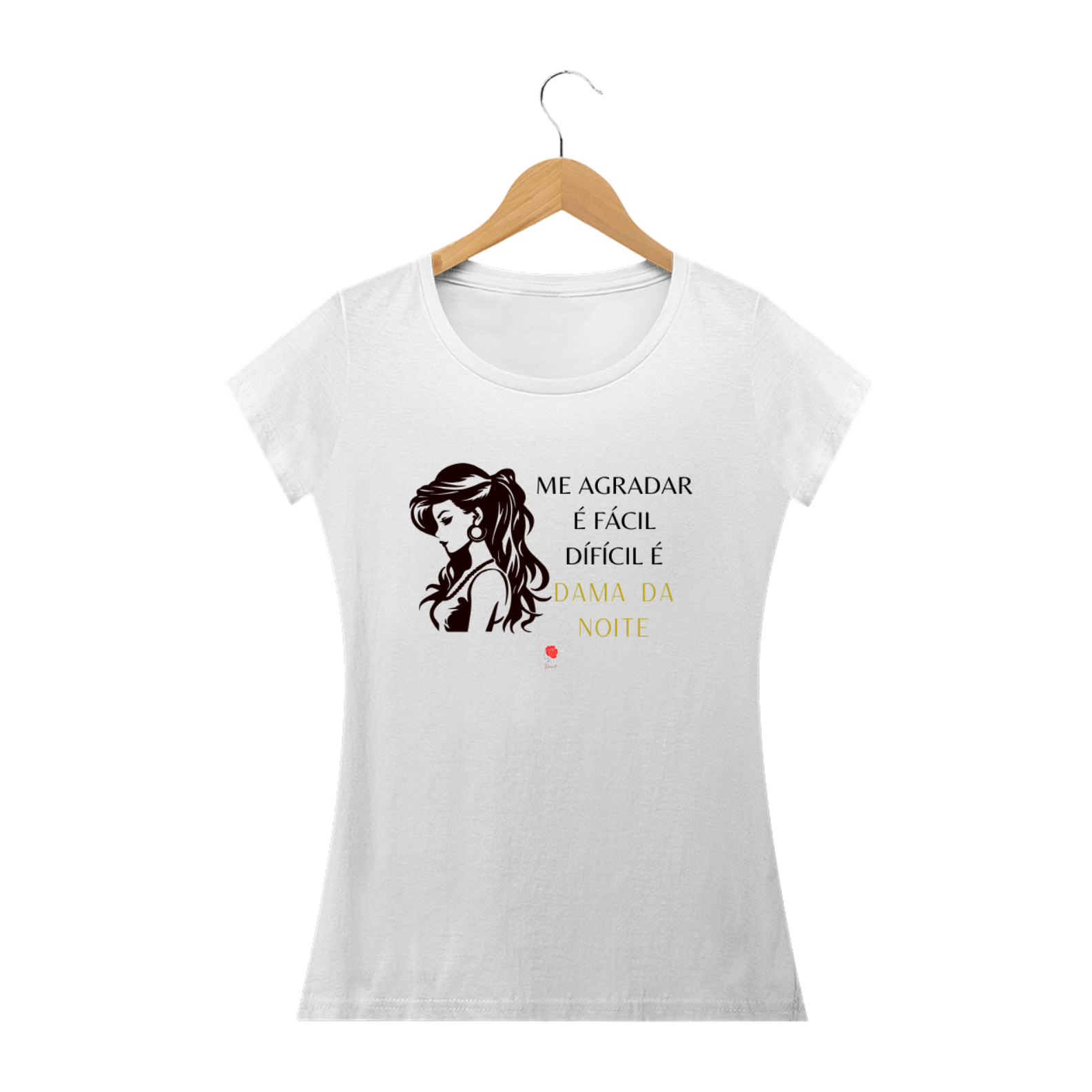 Nome do produto: Camiseta Baby Look Me Agradar é Fácil - Dama da Noite(Branca)