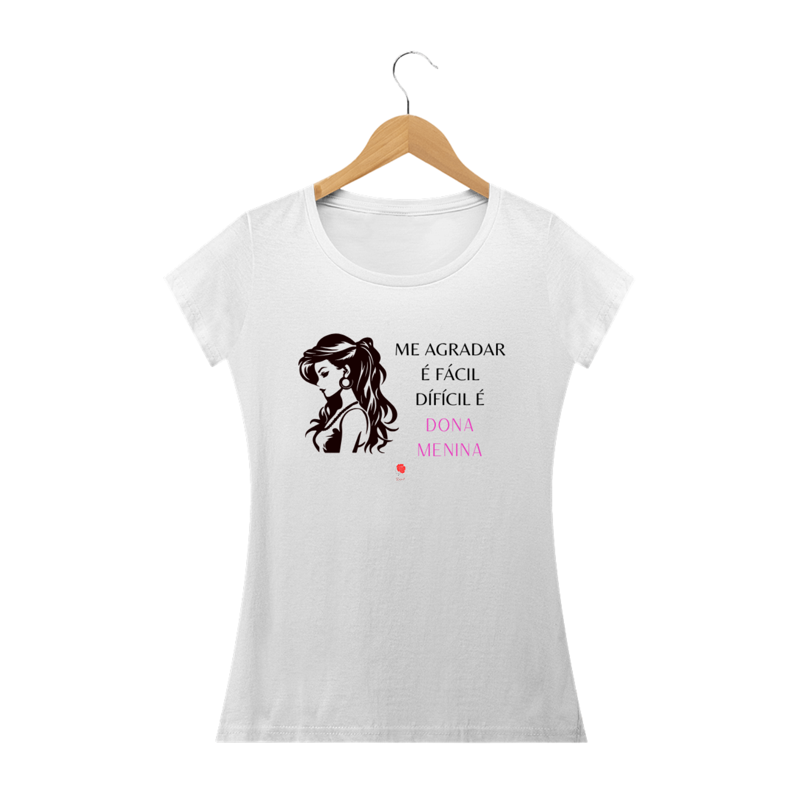 Nome do produto: Camiseta Baby Look Me Agradar é Fácil - Menina (Branca)