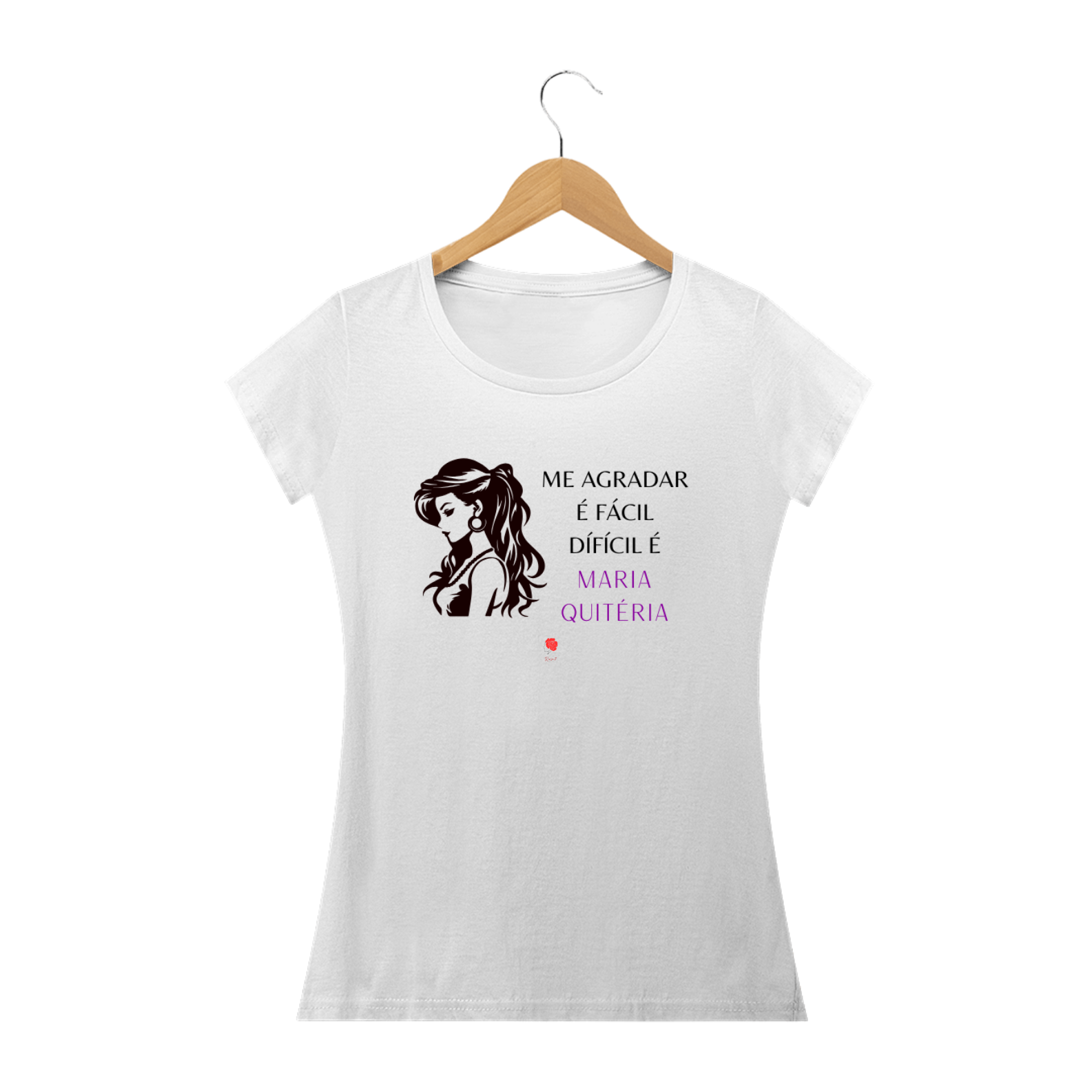 Nome do produto: Camiseta Baby Look Me Agradar é Fácil - Maria Quitéria (Branca)