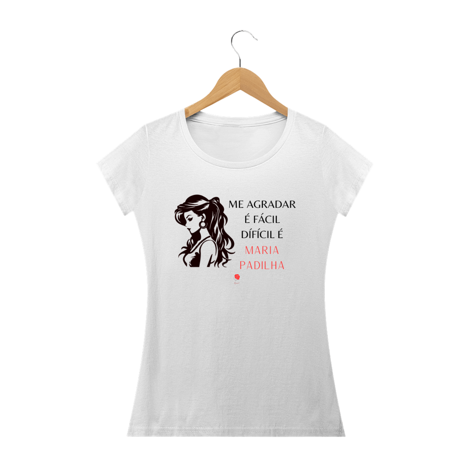 Nome do produto: Camiseta Baby Look Me Agradar é Fácil - Maria Padilha (Branca)