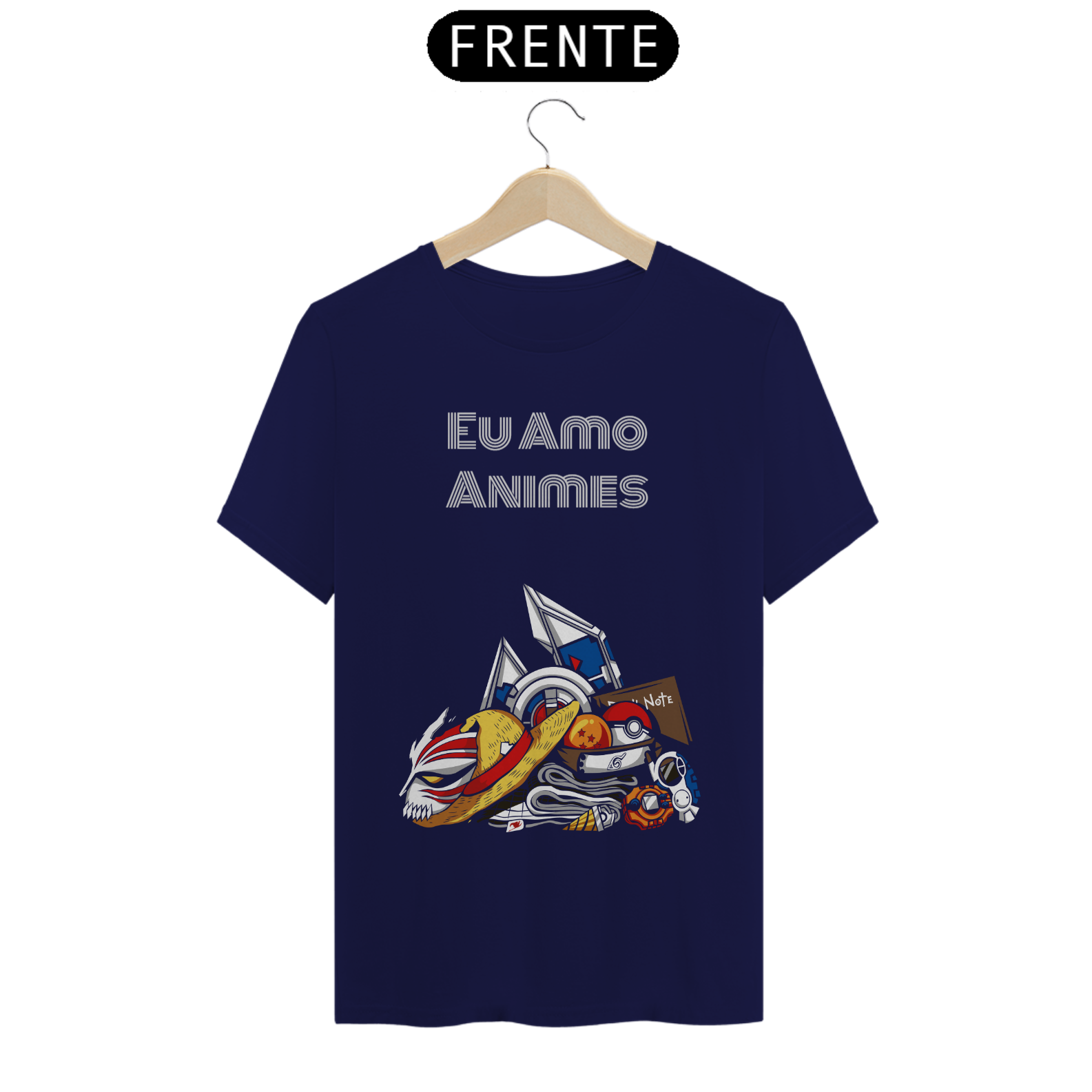 Nome do produto: Camiseta Masculina (Eu Amo Animes)