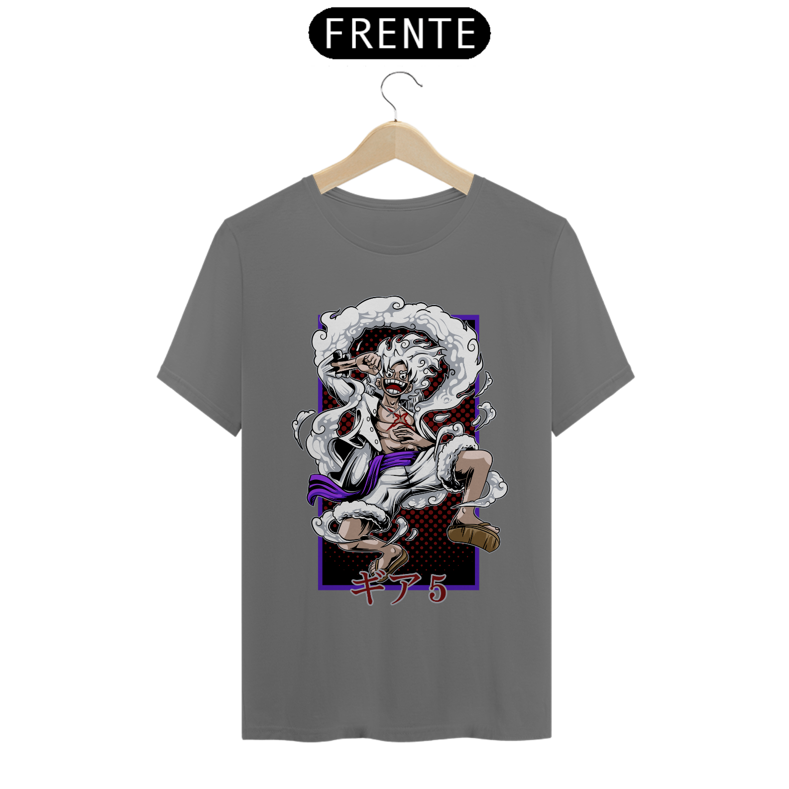 Nome do produto: Camiseta Estonada Masculina (Monk D. Luffy - Gear Five)