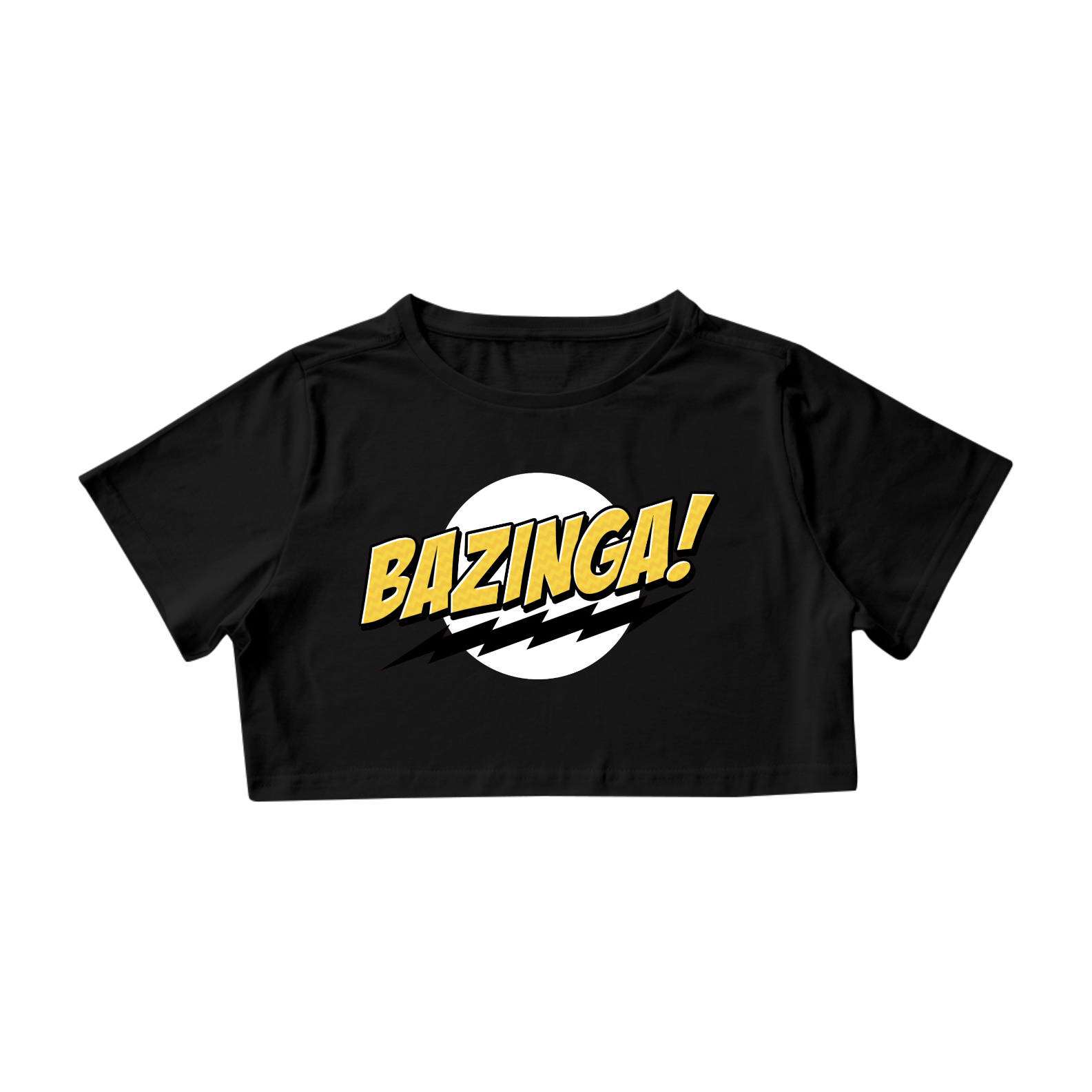 Nome do produto: Camisa Cropped BAZINGA