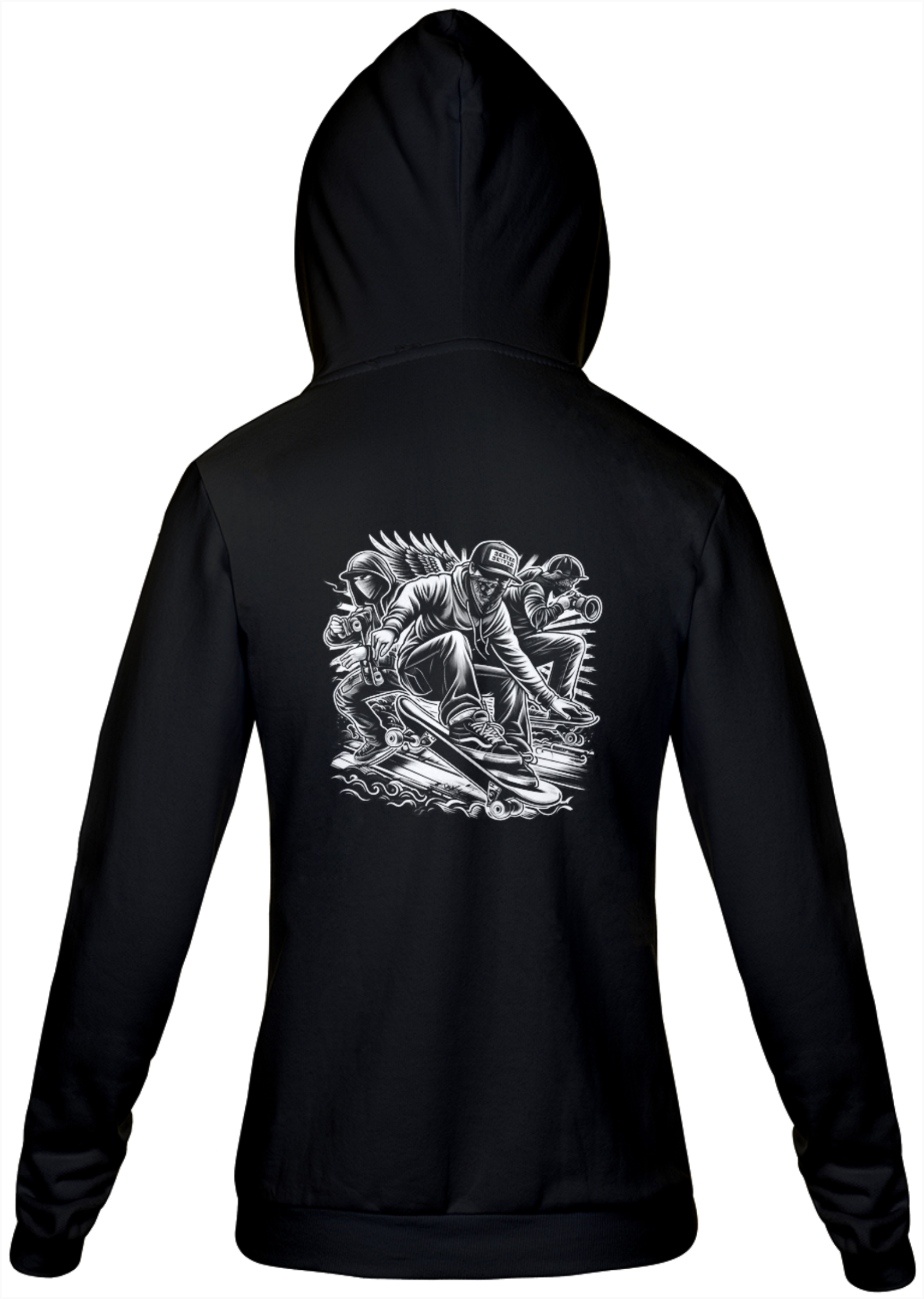 Nome do produto: Moletom Estampado com Zíper e Capuz (Skate 1)