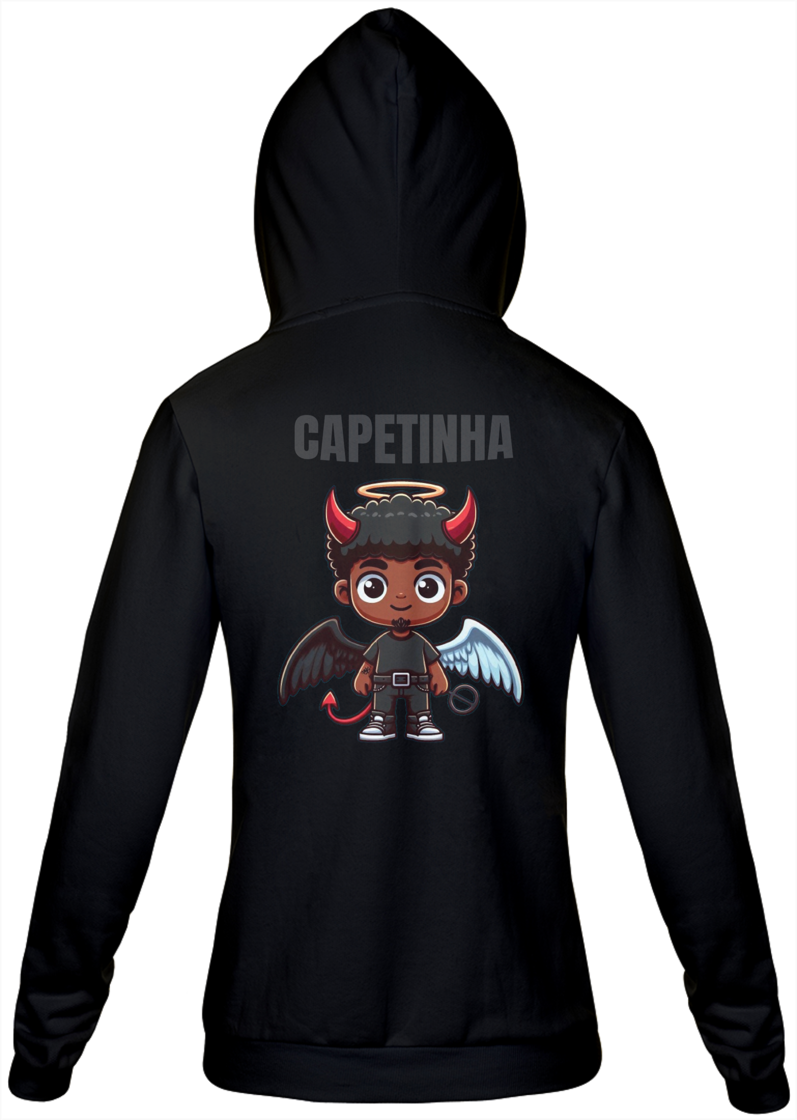 Nome do produto: Moletom Estampado com Zíper e Capuz (Capetinha) 