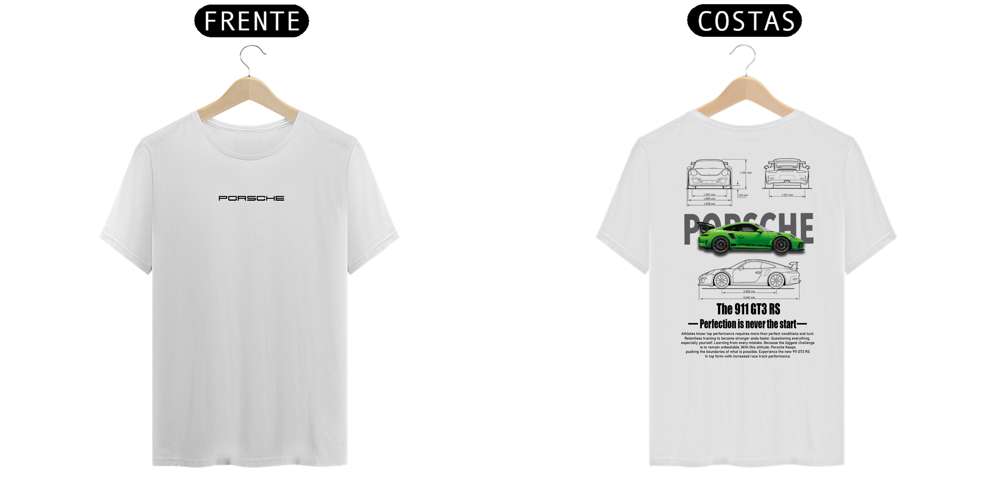 Nome do produto: Camiseta Branca - Porsche GT3 RS