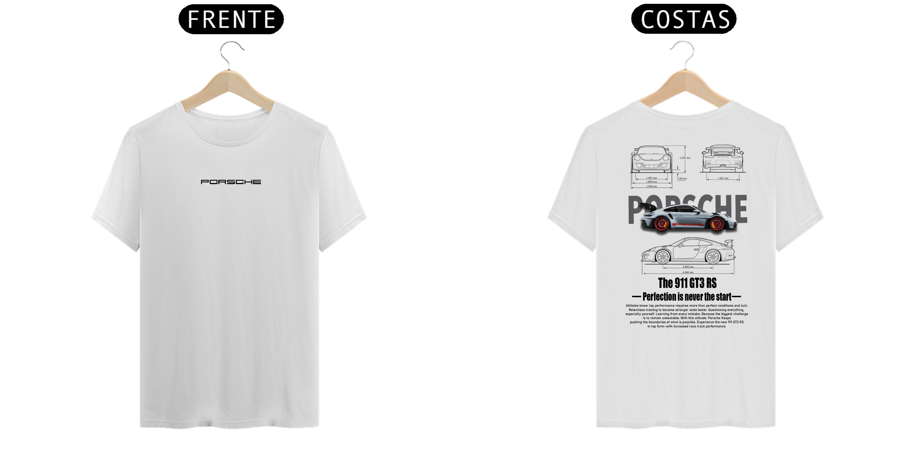 Nome do produto: Camiseta Branca - Porsche GT3 RS
