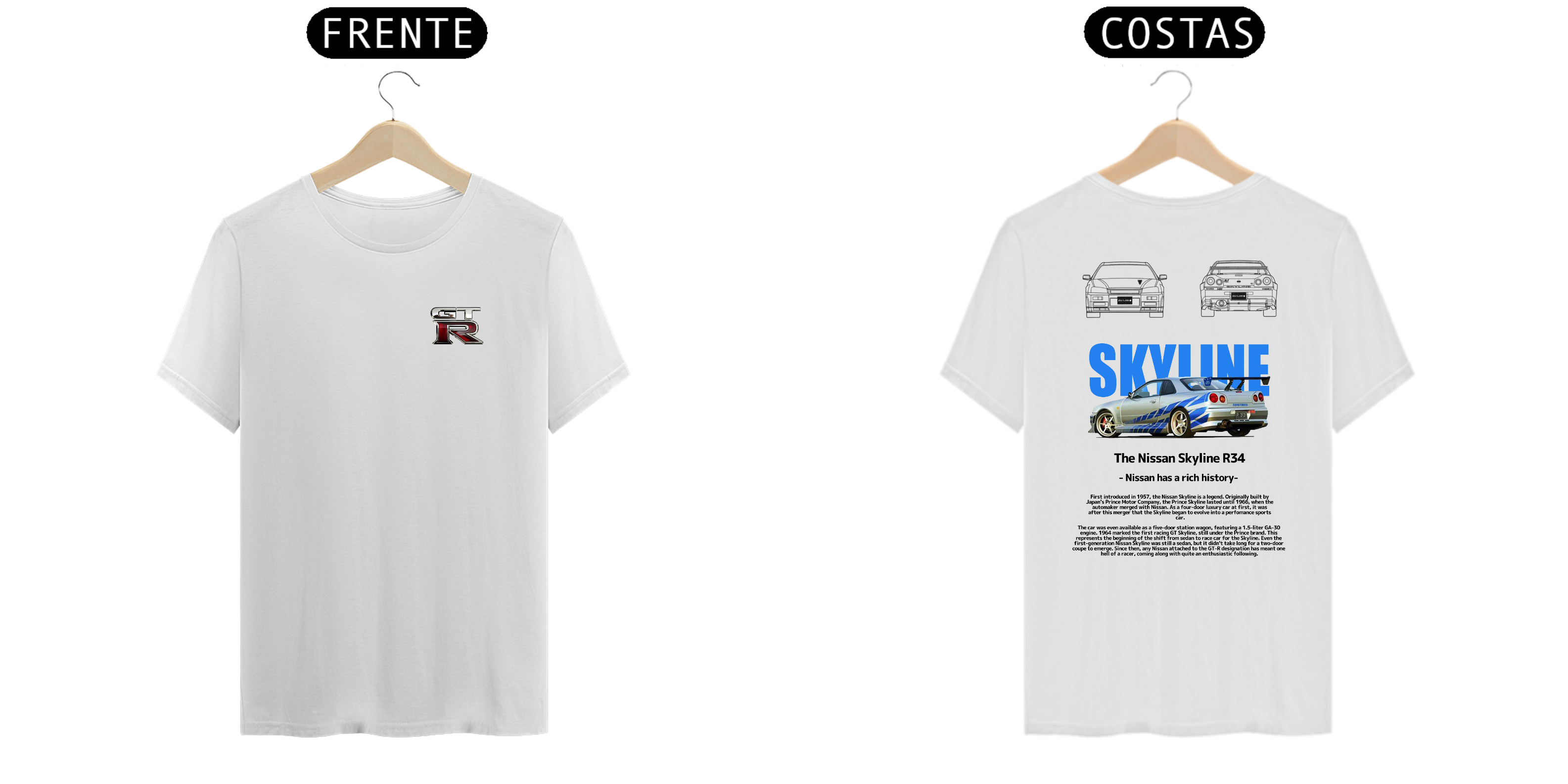 Nome do produto: Camiseta Branca - Nissan GTR