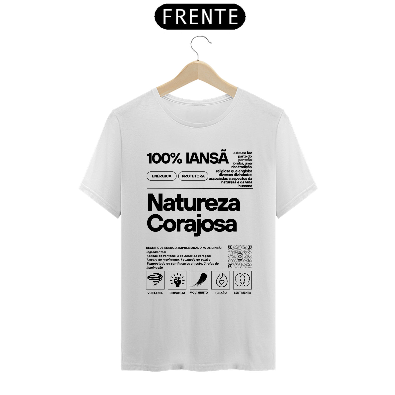 Nome do produto: TSHIRT IANSÃ NATUREZA CORAJOSA
