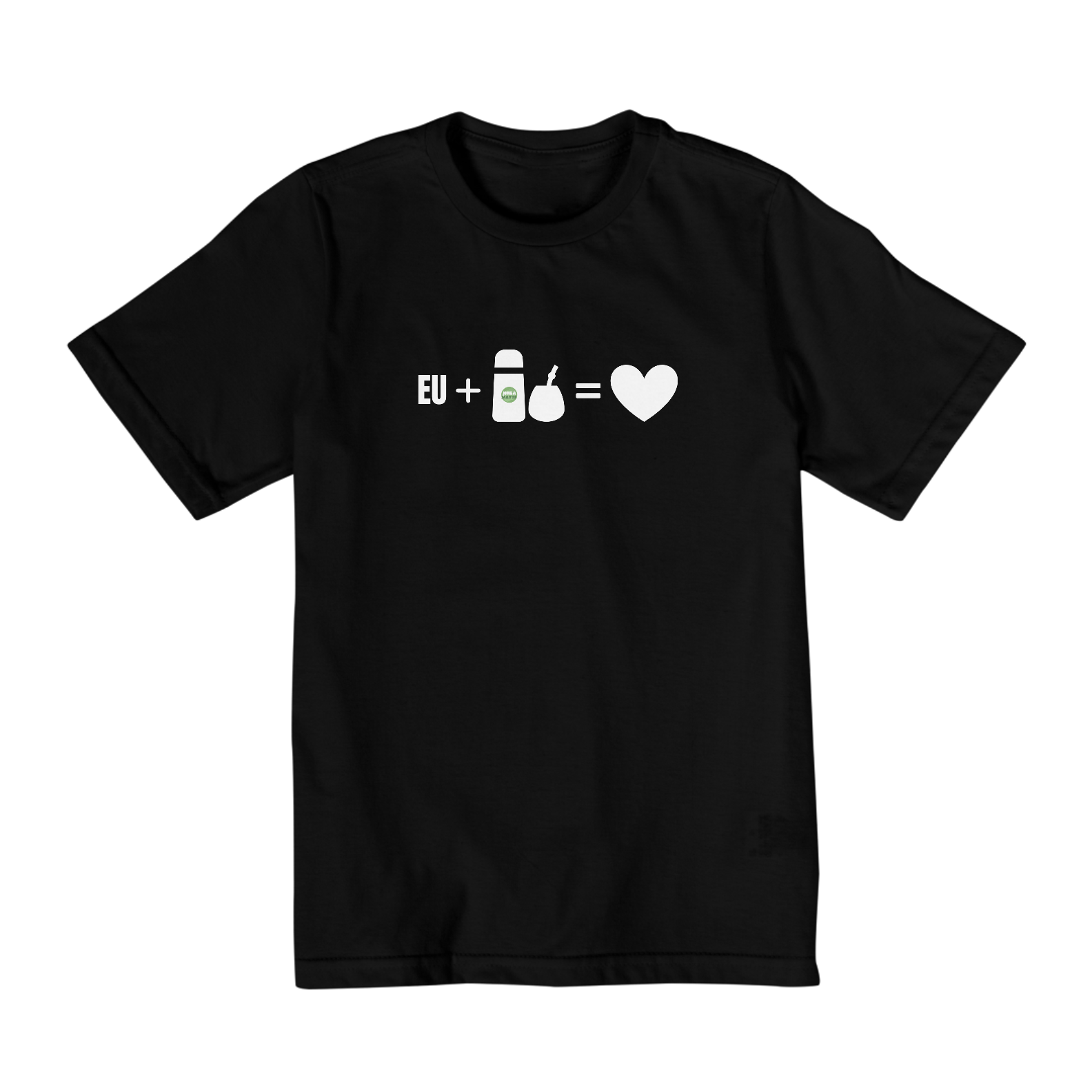 Nome do produto: Camiseta Infantil (10 a 14) EU + MATE = AMOR [LOGO BRANCO]]