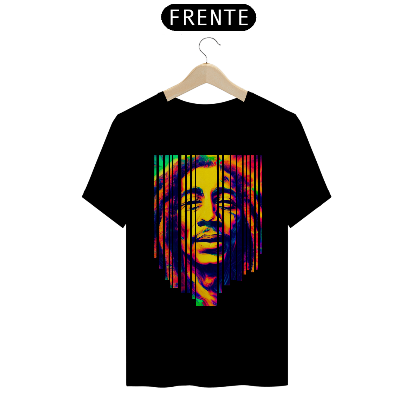 Nome do produto: Camiseta Masculina - Bob Marley Psicodélico