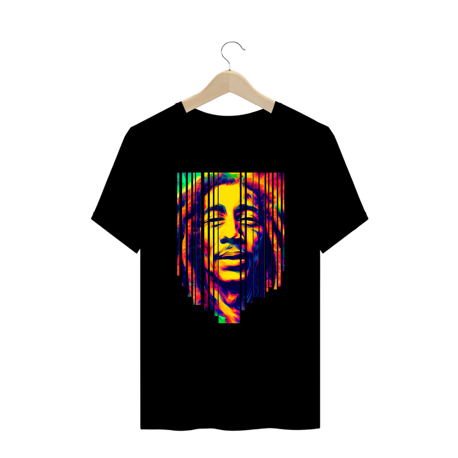 Nome do produto: Camiseta Plus Size - Bob Marley Psicodélico