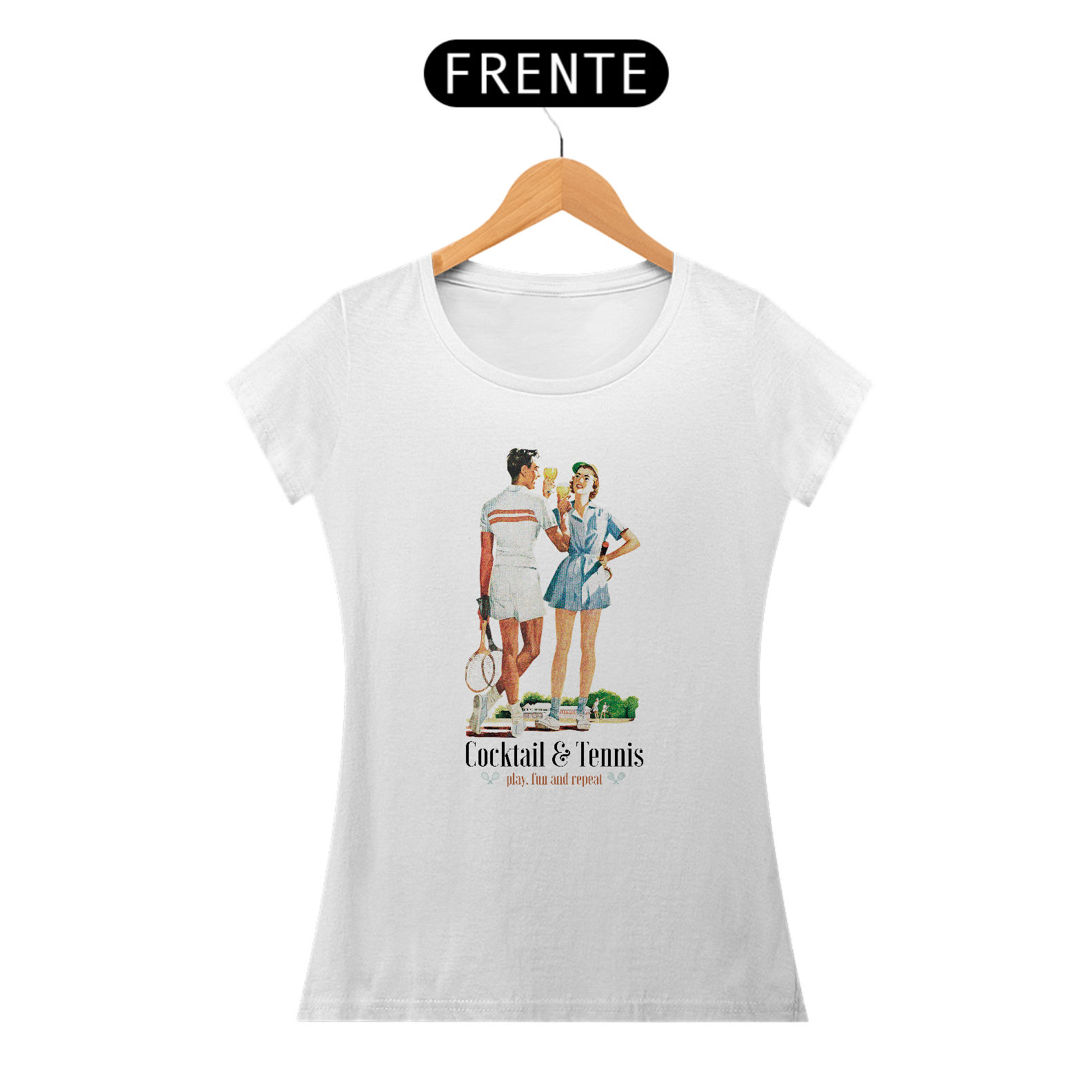 Nome do produto: Camiseta feminina - Cocktail and tennis club