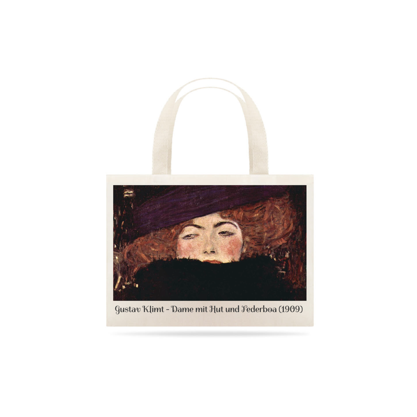 Nome do produto: Ecobag Gustav Klimt - Senhora com chapéu olhar