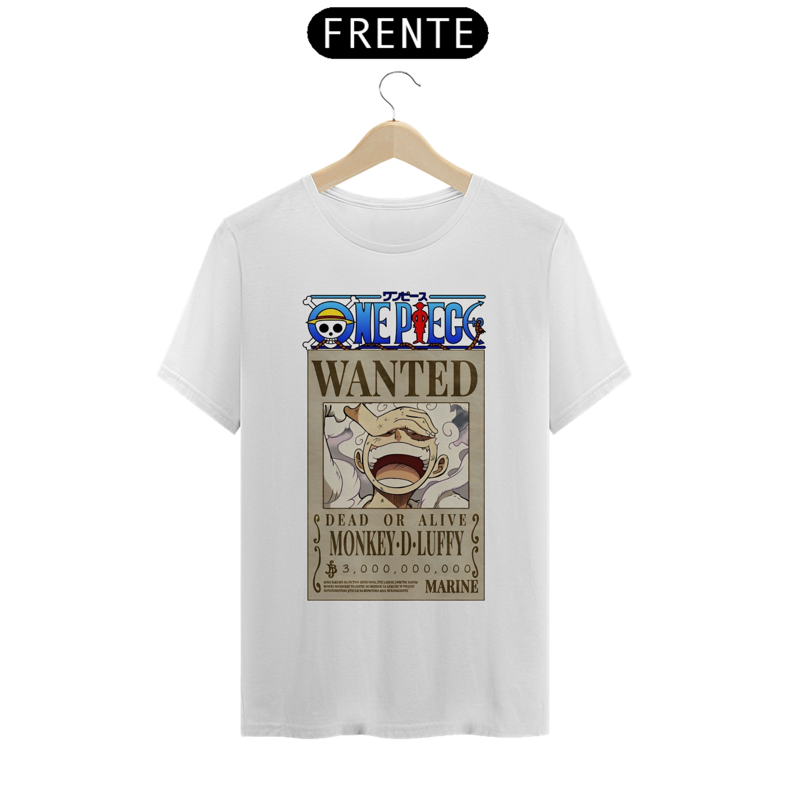 Nome do produto: camiseta T-Shirt Classic com cartaz de procurado do luffy