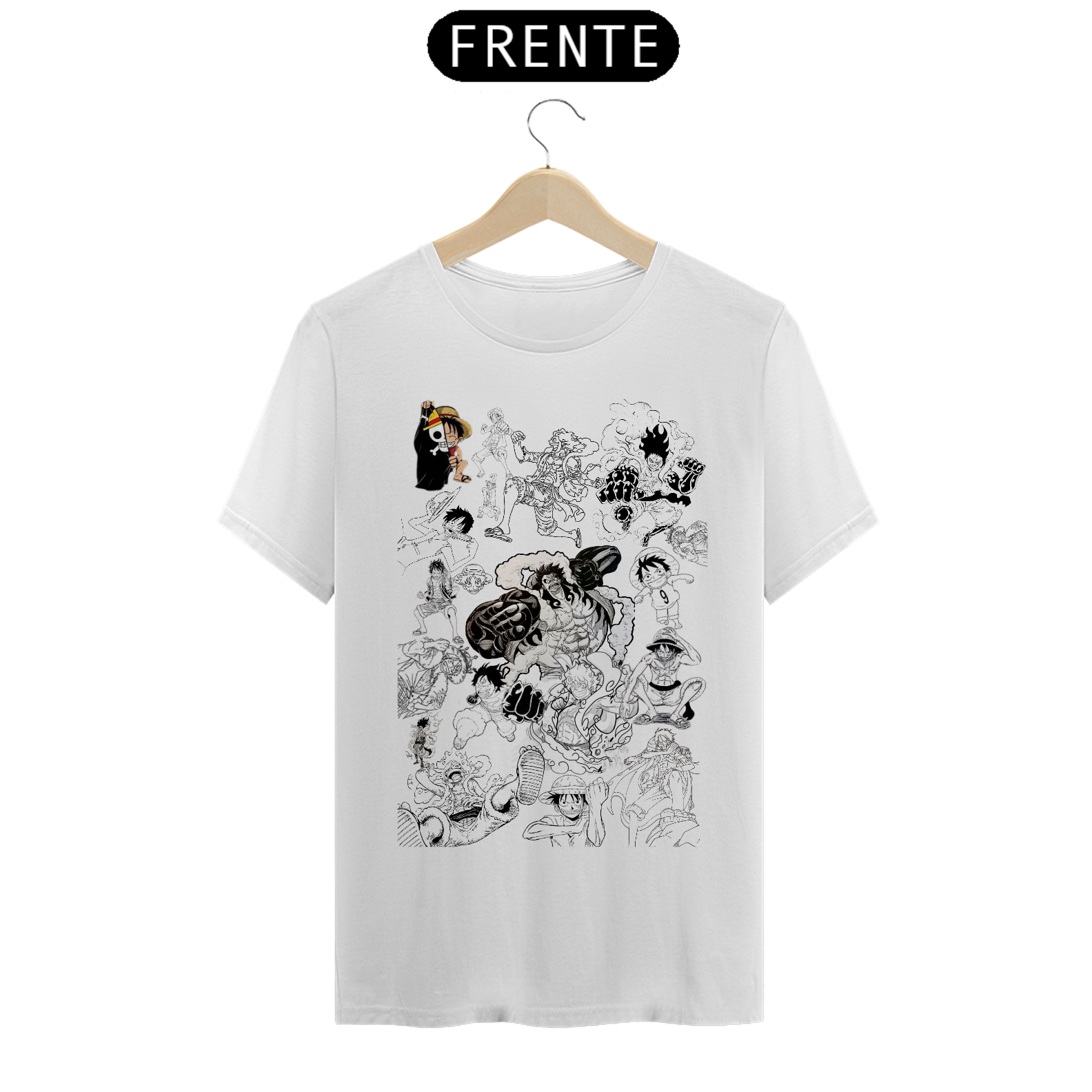 Nome do produto: camiseta T-Shirt Classic personalizada com varias estampas do luffy