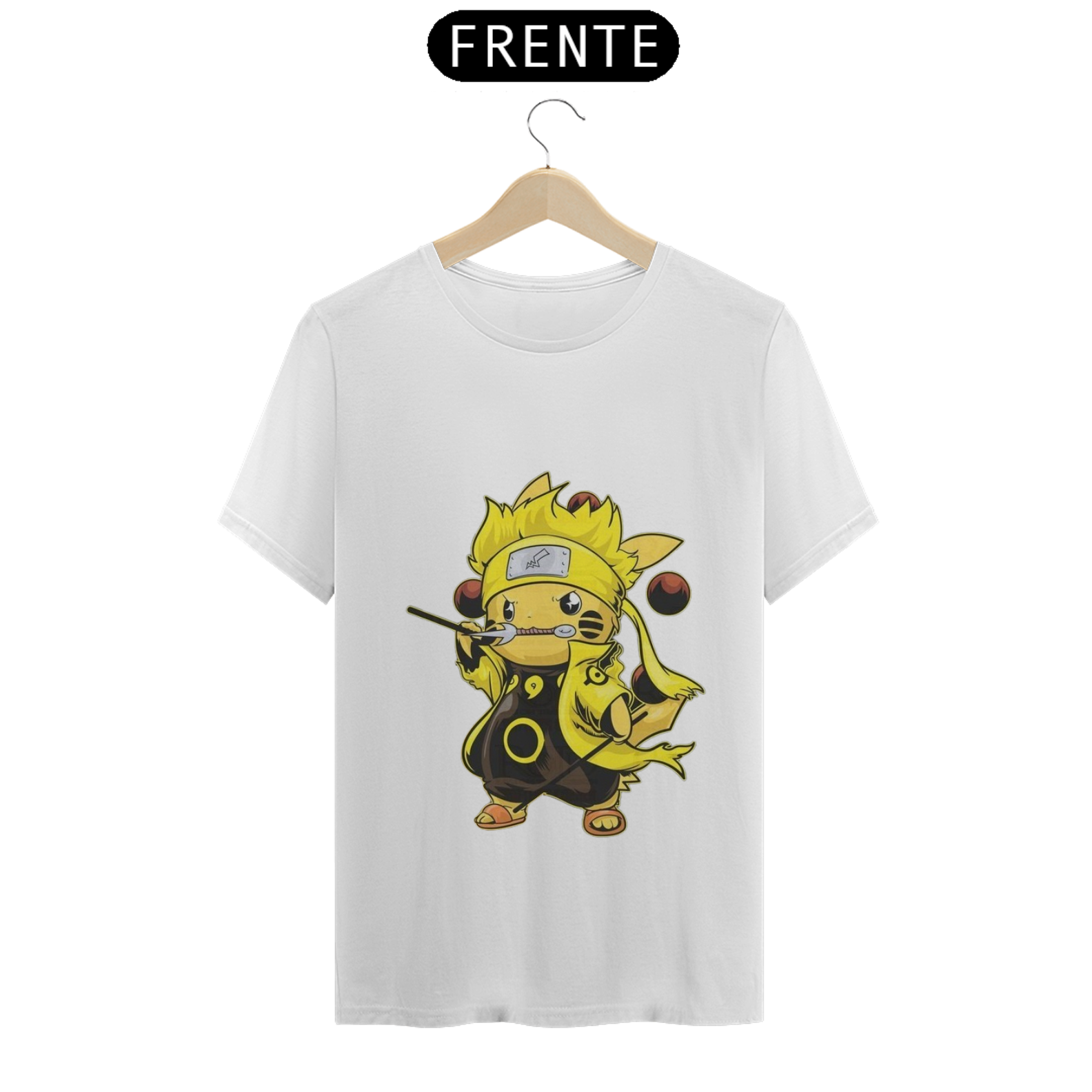 Nome do produto: camiseta T-Shirt Classic com estampa do pikachu com roupa do naruto no modo sennin
