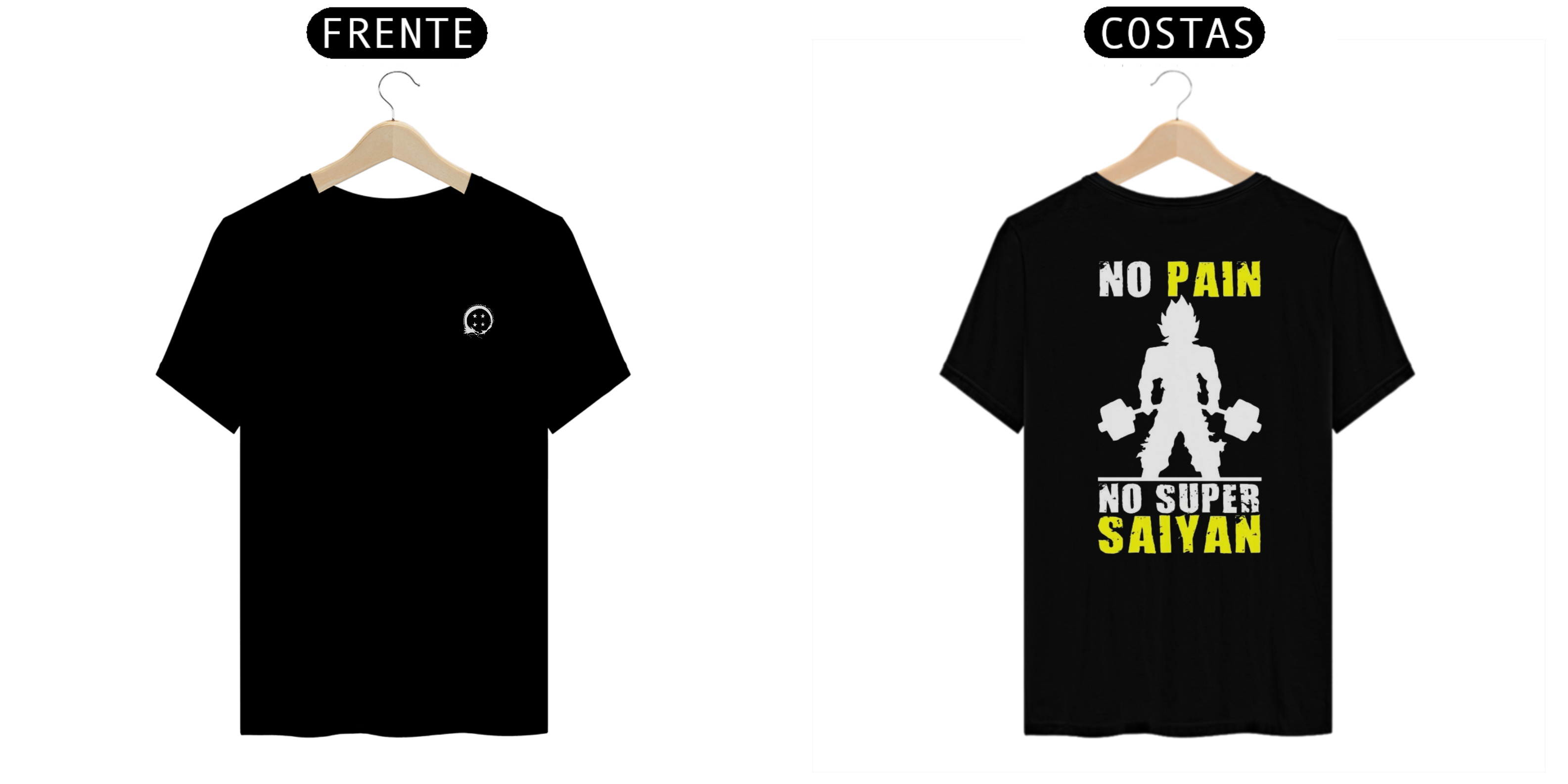 Nome do produto: Camiseta NO PAIN NO SUPER SAIYAN Modelo T-Shirt Clássica