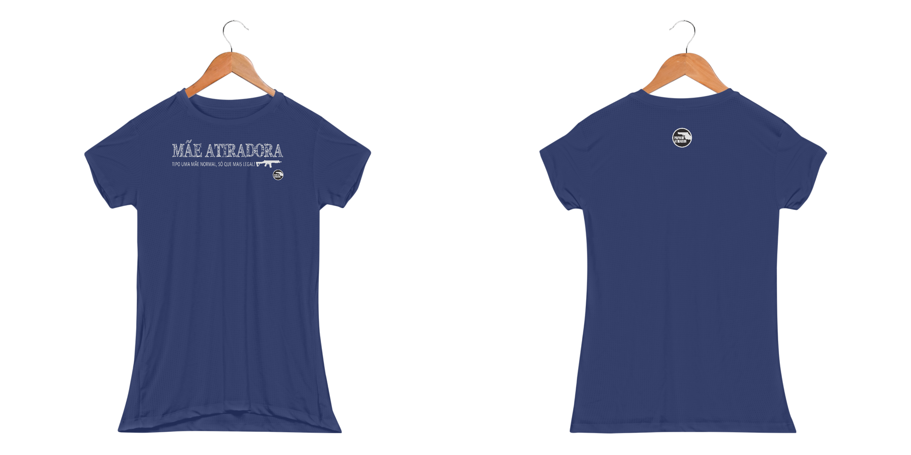 Mãe Atiradora Coloridas Dry Fit Baby Look Papo de Atirador