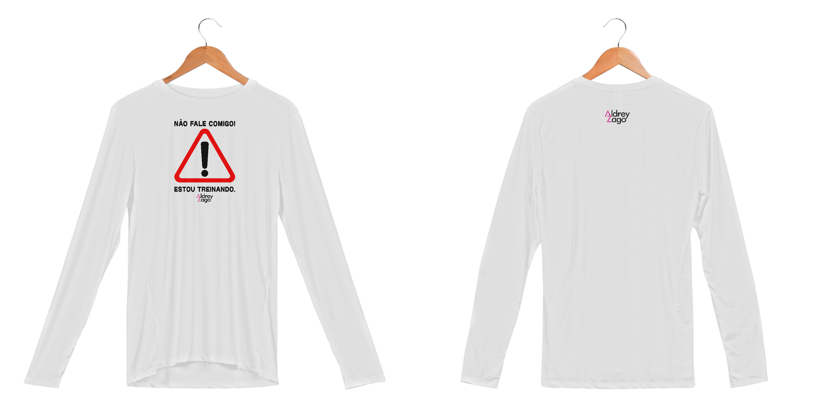 Estou Treinando Dry Fit  Branca Manga Longa