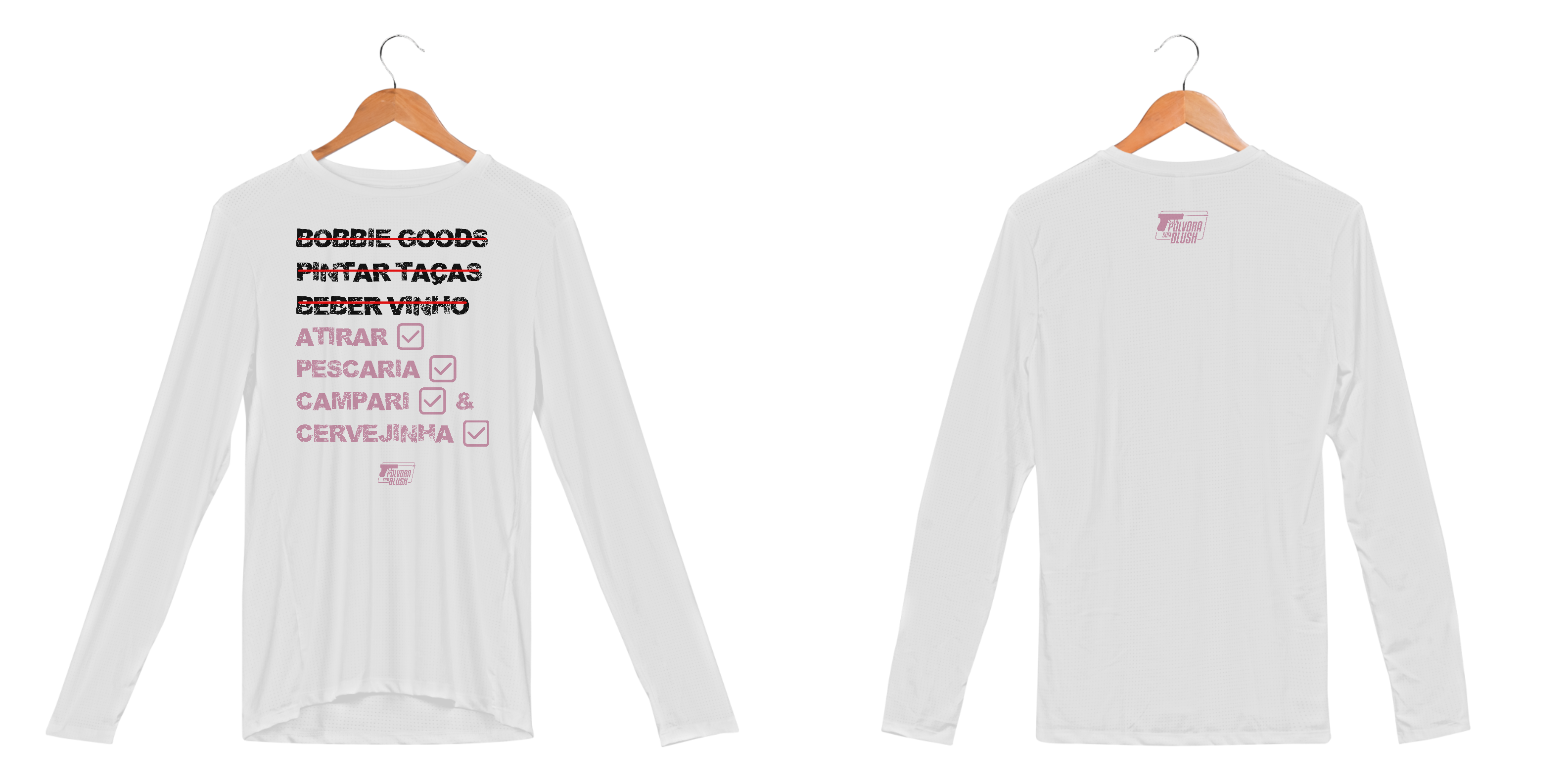 Checklist Brenda Provesi Pólvora com Blush Dry Fit manga longa