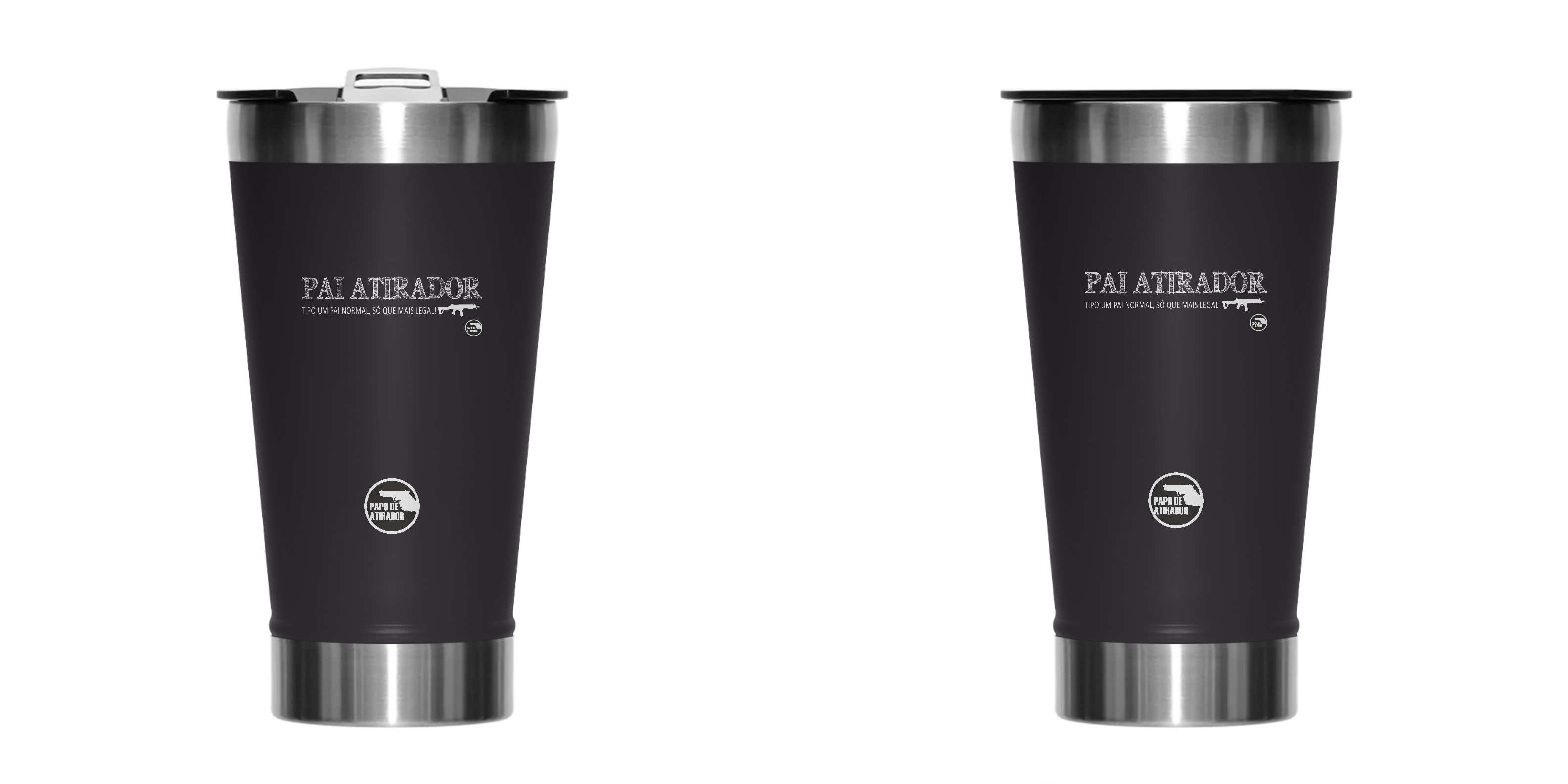 Copo Térmico Preto Pai Atirador Papo de Atirador