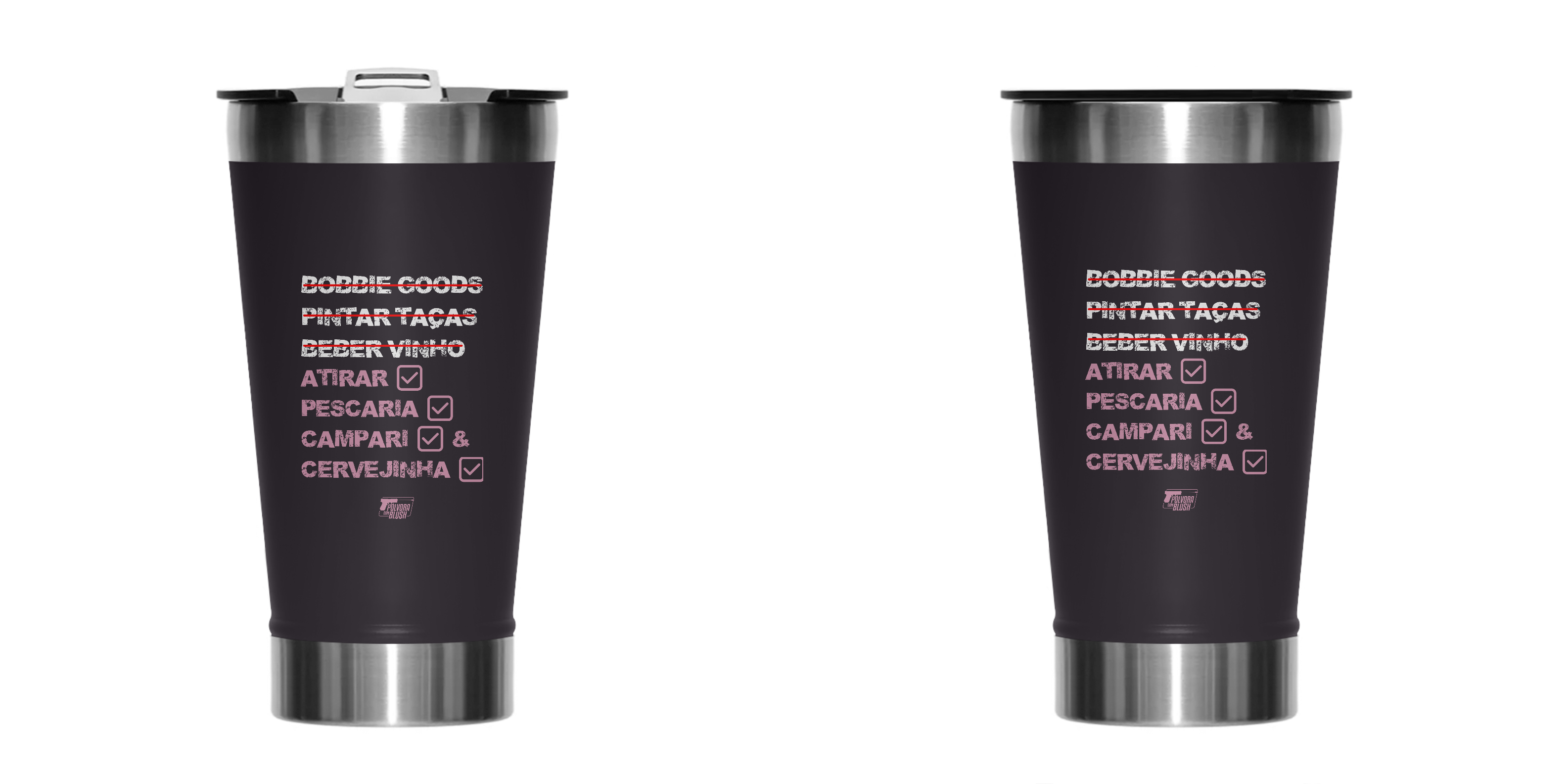 Copo Térmico Checklist Brenda Provesi Pólvora com Blush