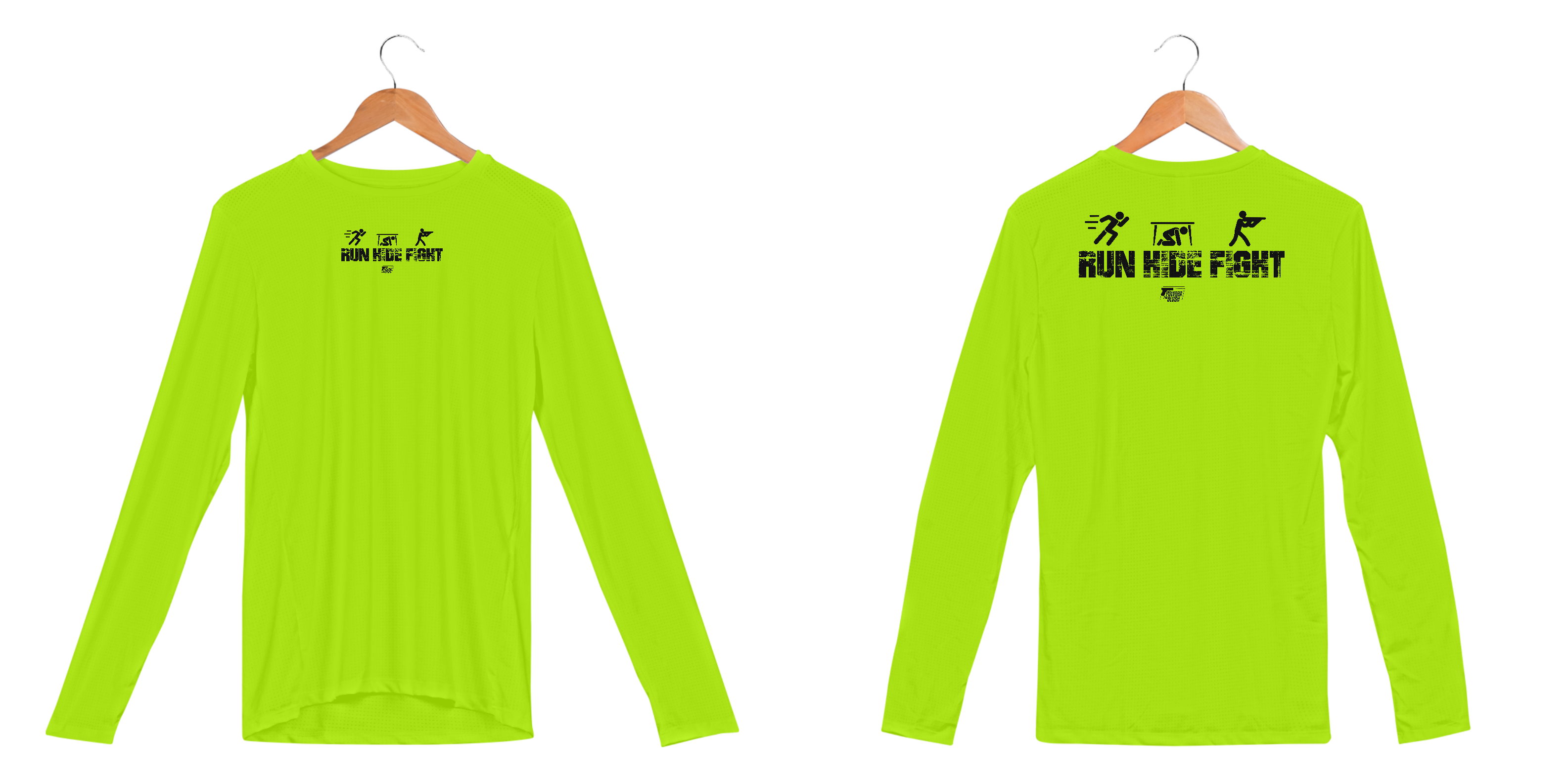 Run Hide Fight Pólvora com Blush Dry Fit manga longa